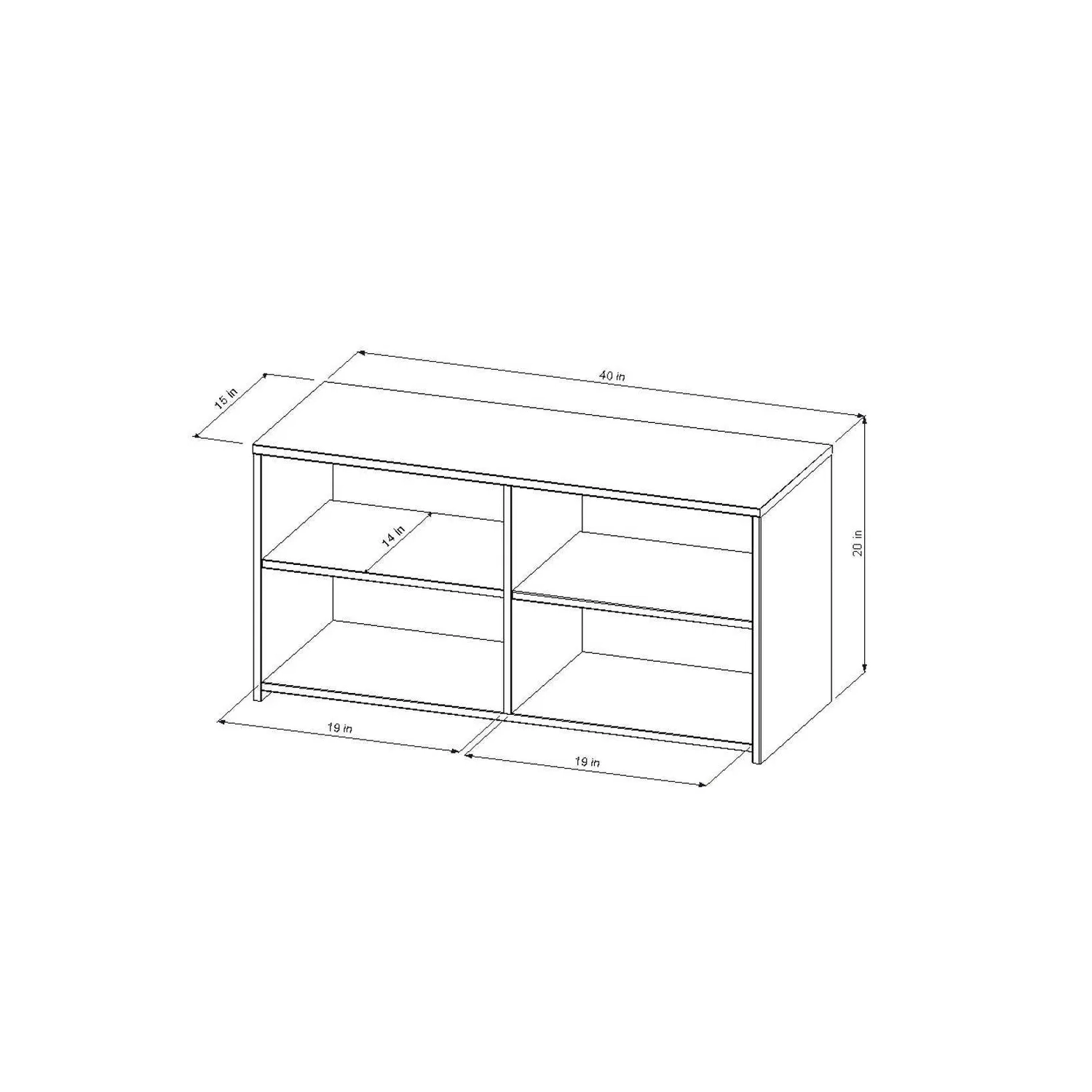 Meuble de rangement pour téléviseur de 43 po ou moins, noir