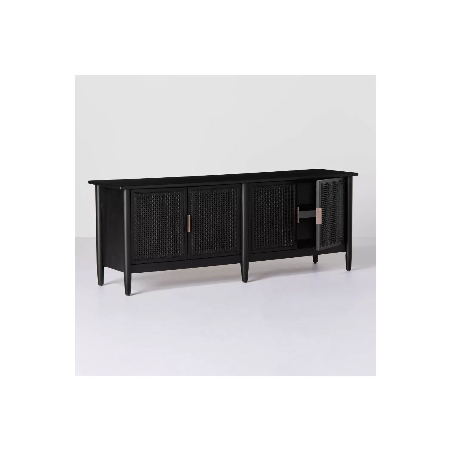 Wood & Cane Media Console Black - Hearth & Hand