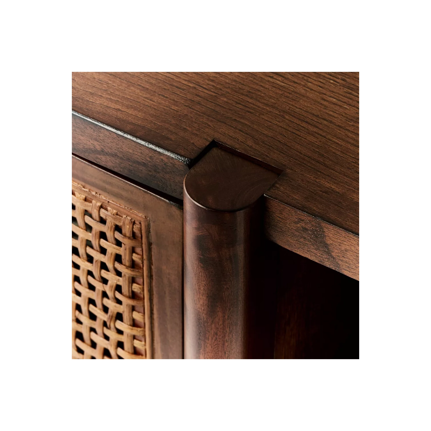 Portola Hills Caned Door Tv Stand For Tvs Up To 60" Walnut