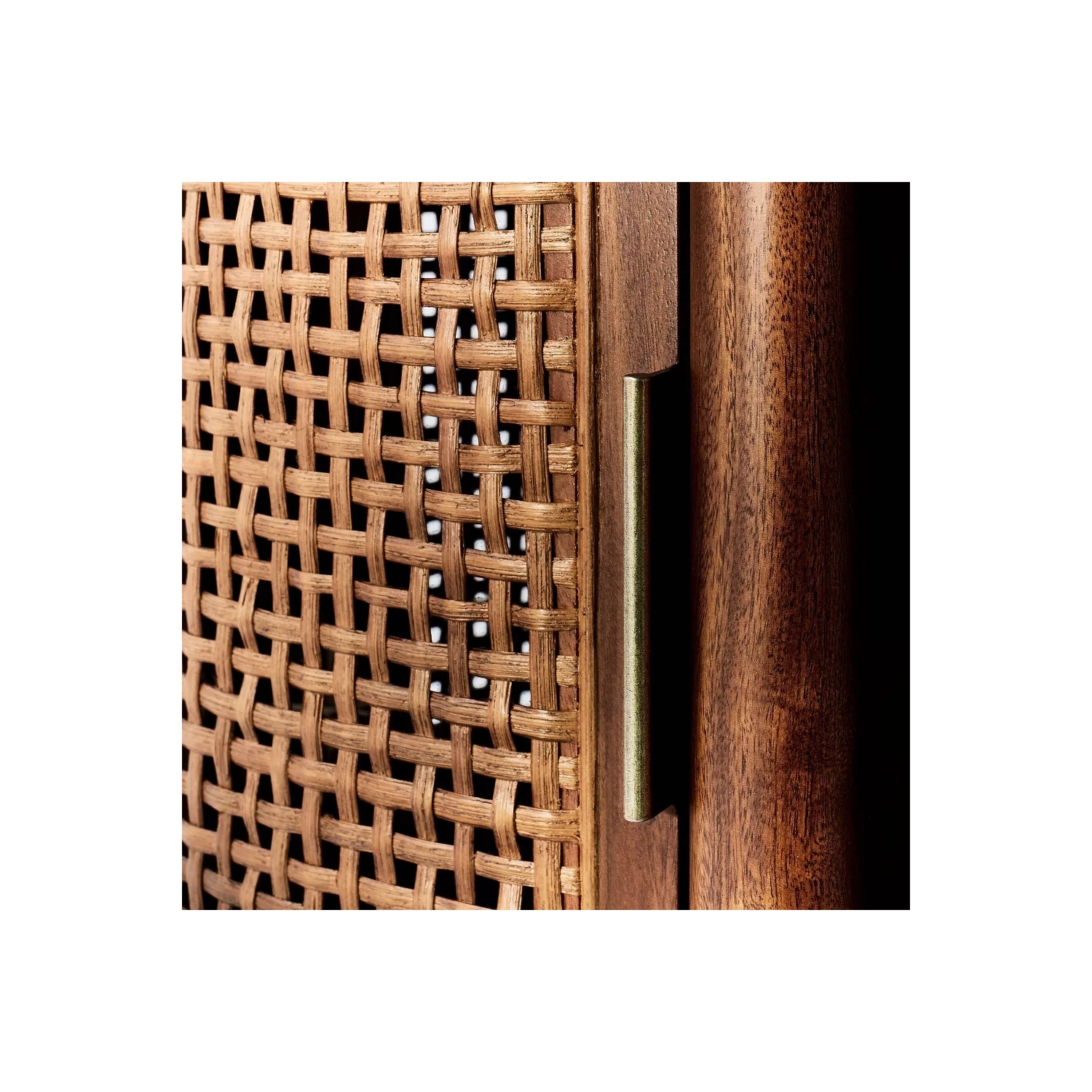 Portola Hills Caned Door Tv Stand For Tvs Up To 60" Walnut