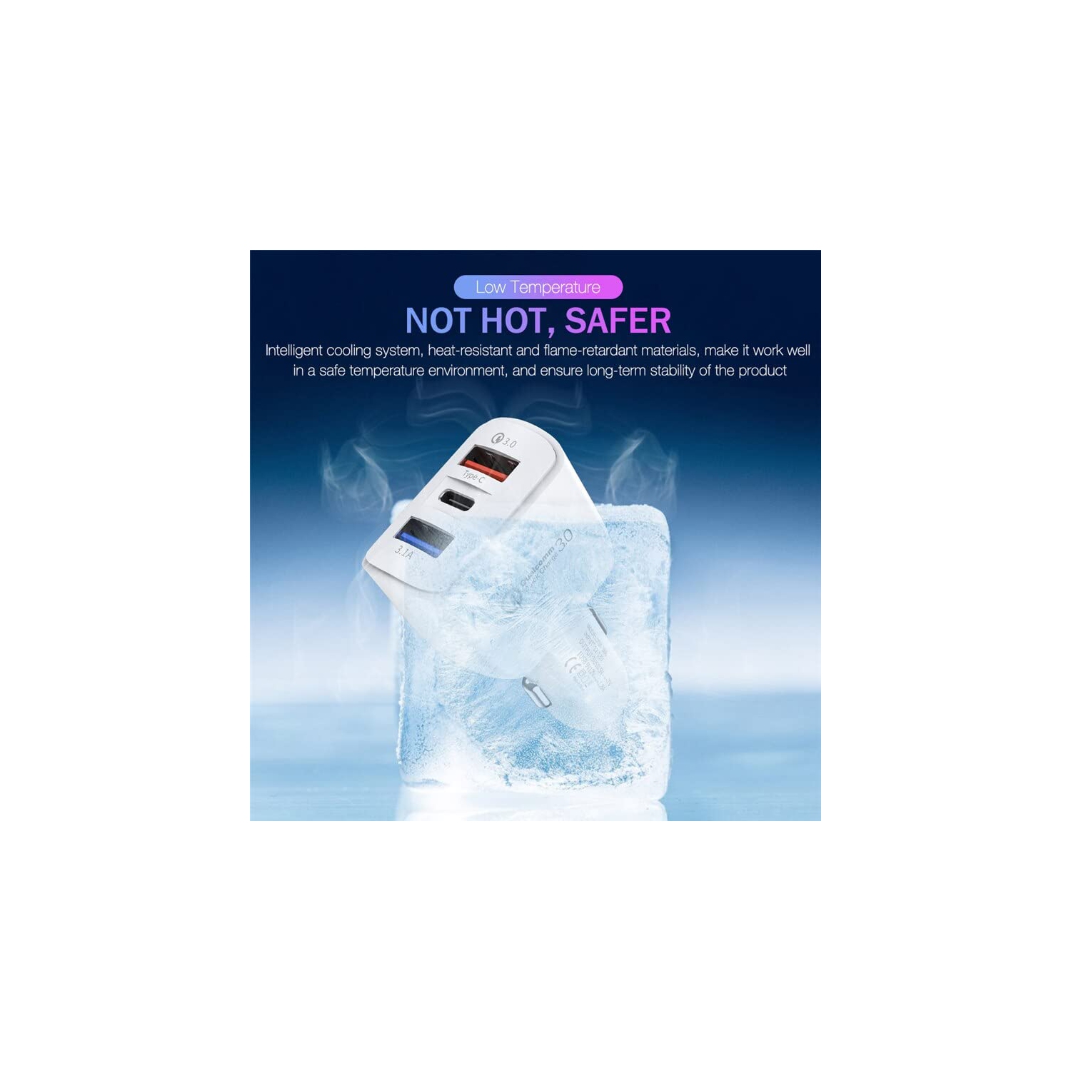 2 chargeur pour l'auto à 3 ports USB QC3,0 chargeur pour l'auto à chargement rapide 5&nbsp;V 3,1A chargeur pour l'auto à deux ports USB de type C