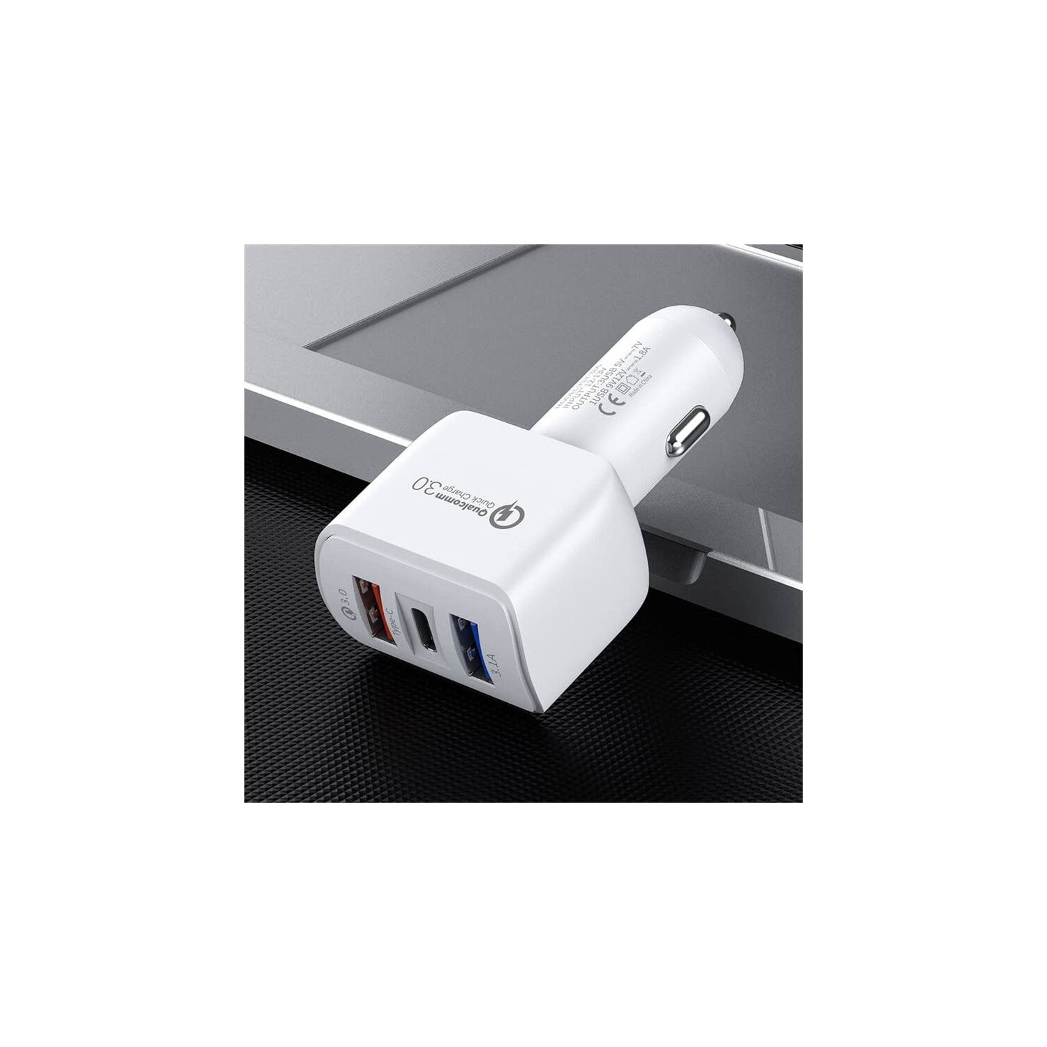 2 chargeur pour l'auto à 3 ports USB QC3,0 chargeur pour l'auto à chargement rapide 5 V 3,1A chargeur pour l'auto à deux ports USB de type C