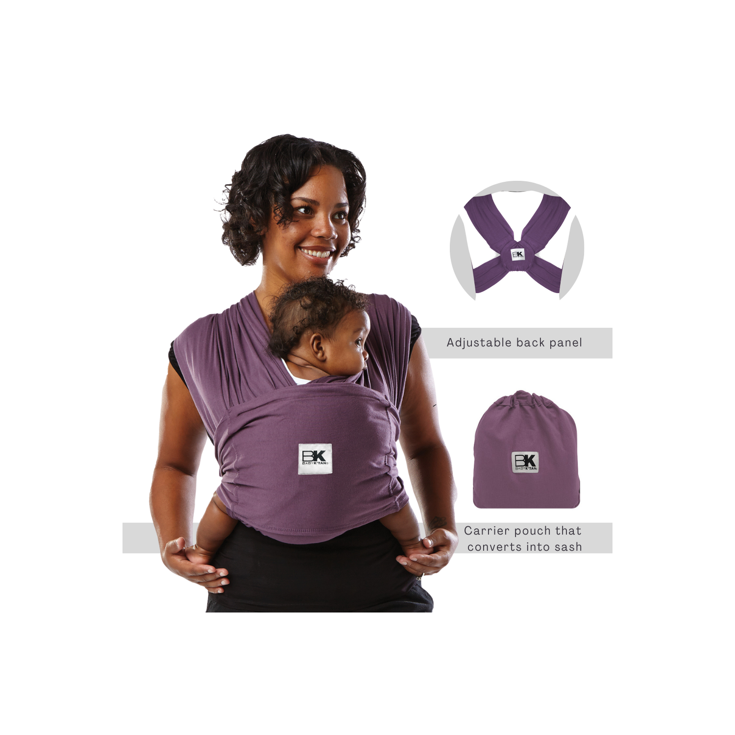 Porte-bébé préemballé prêt à porter de Baby K'tan, aubergine, petit