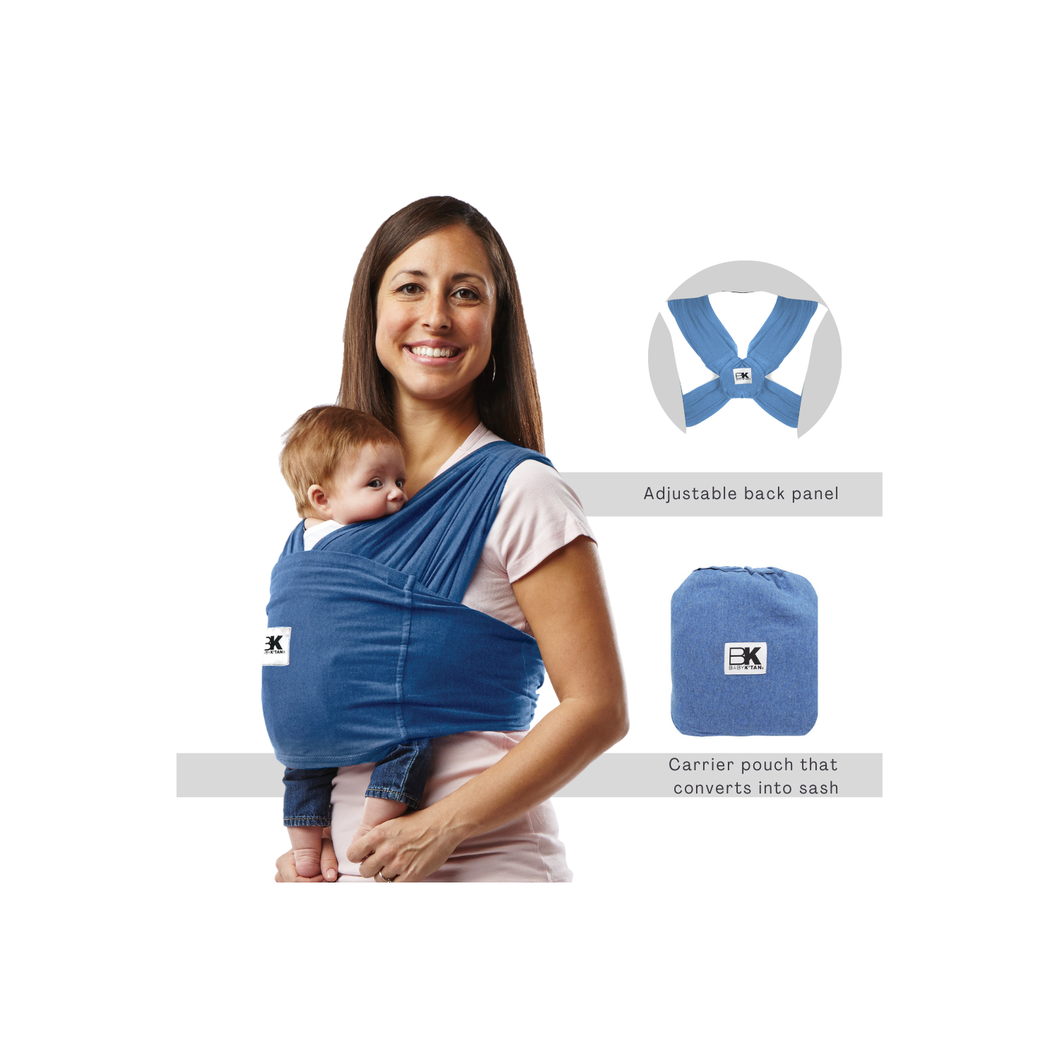 Porte-bébé préemballé prêt à porter Baby K'tan – Denim – Petit