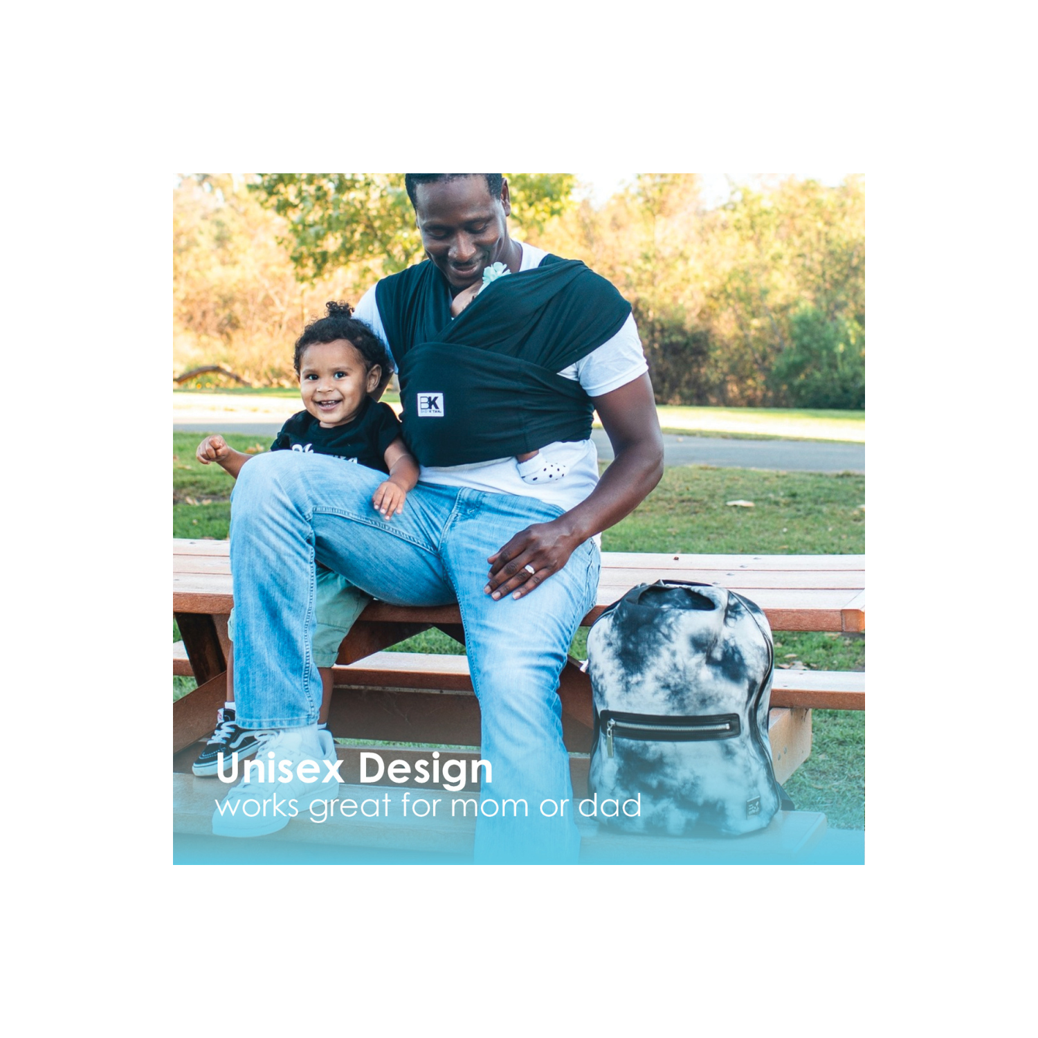 Baby K'tan Pre-Wrapped Ready To Wear Baby Wrap Carrier Black Medium