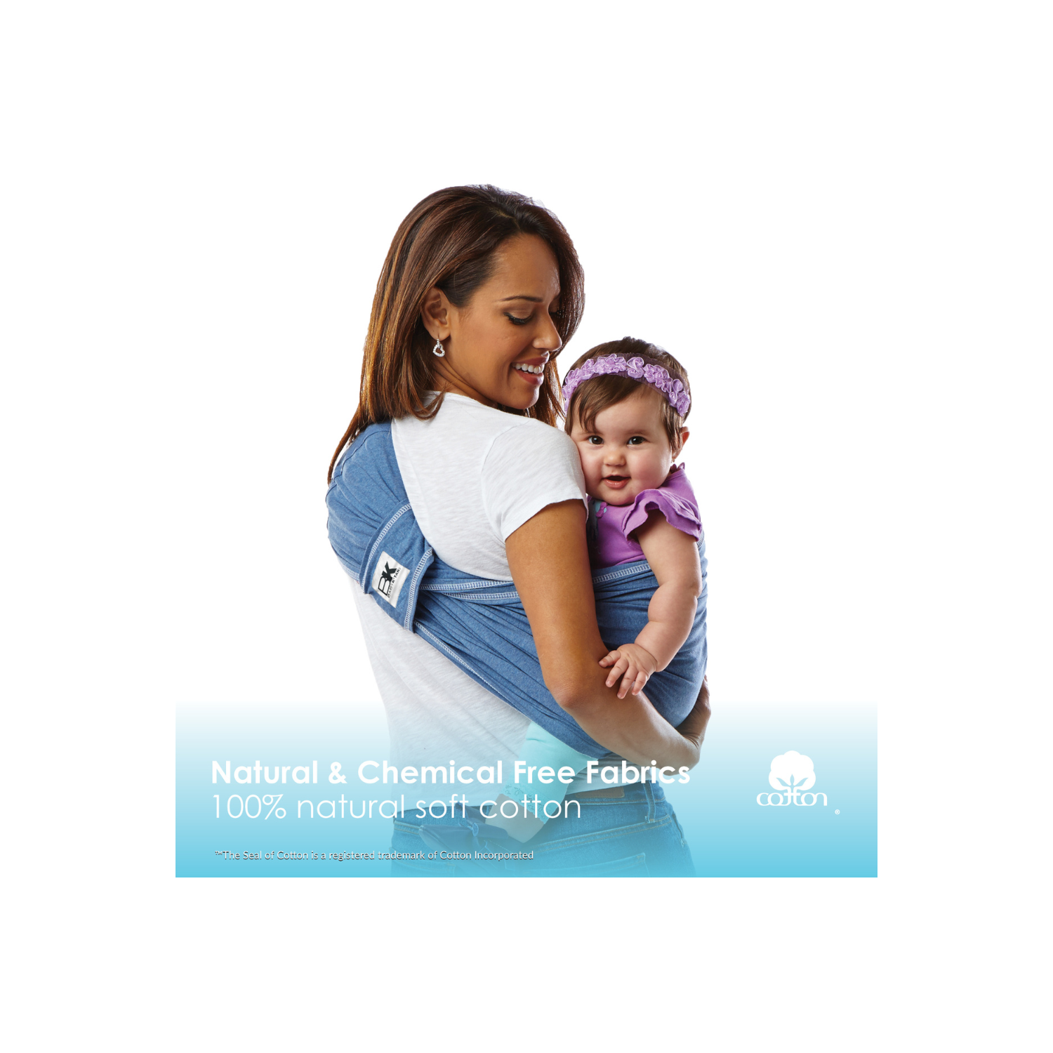 Porte-bébé préemballé prêt à porter Baby K'tan, denim moyen