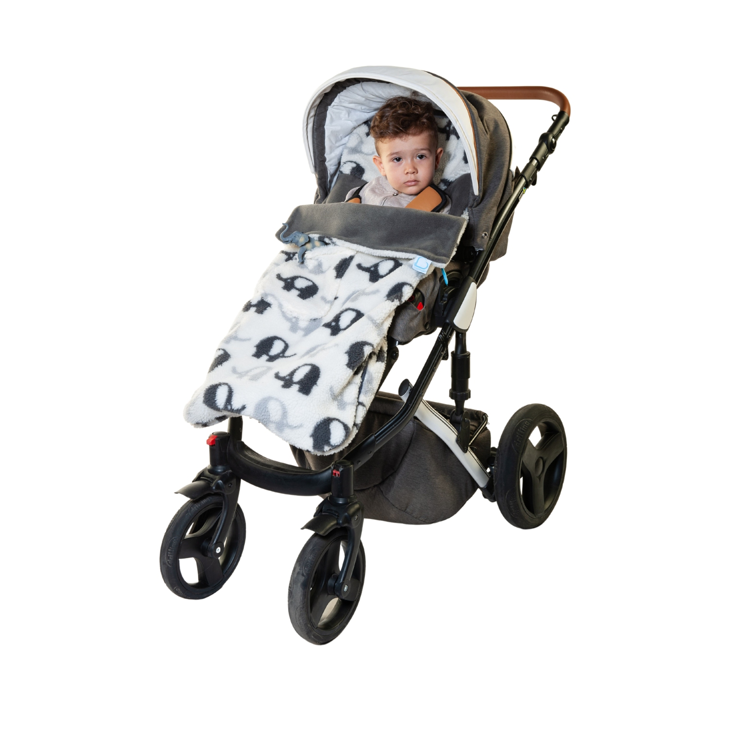 Buggysnuggle Stroller Footmuff Snuggle Sherpa: Elephant Stomp