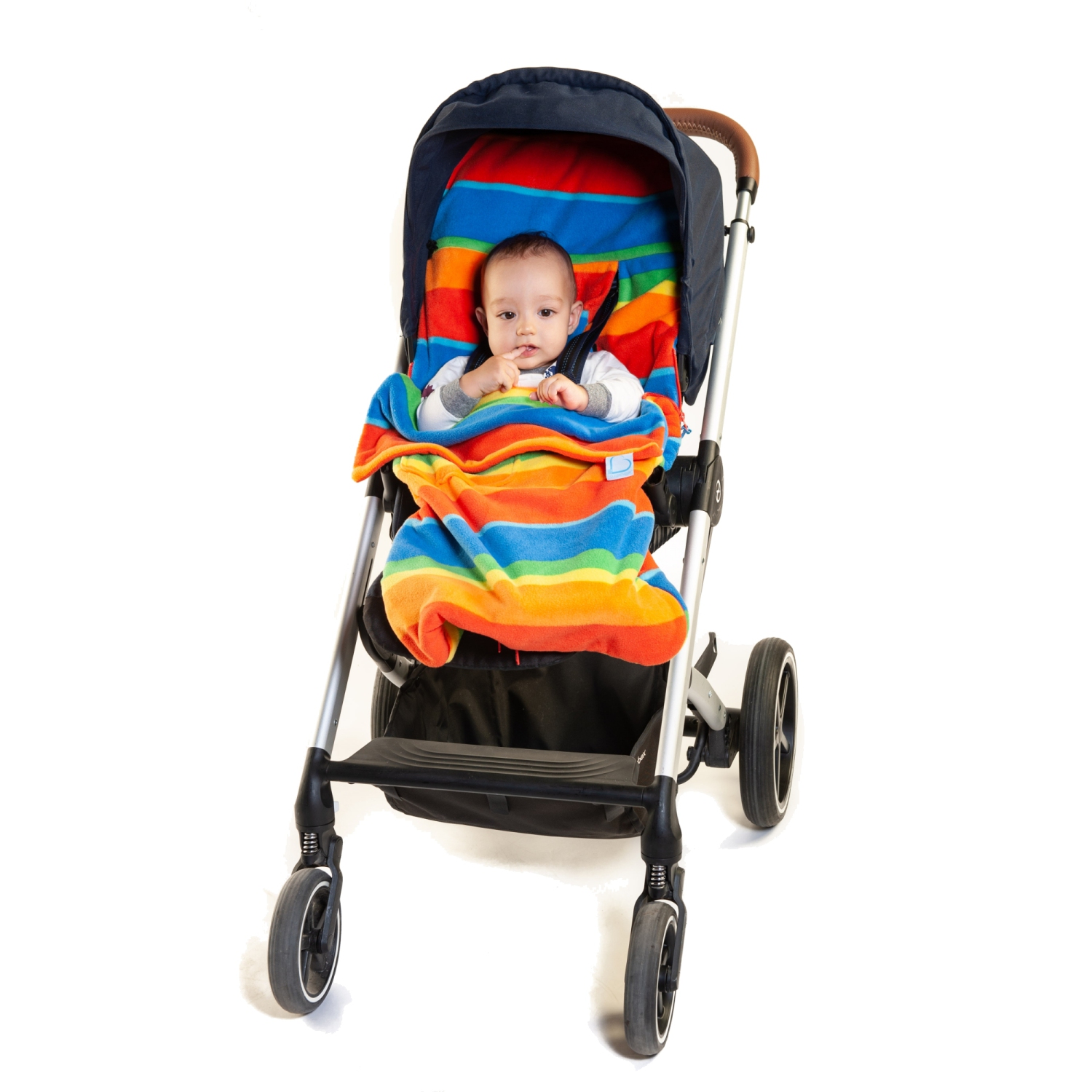 Buggysnuggle Stroller Footmuff Snuggle Fleece: Rainbow Extreme