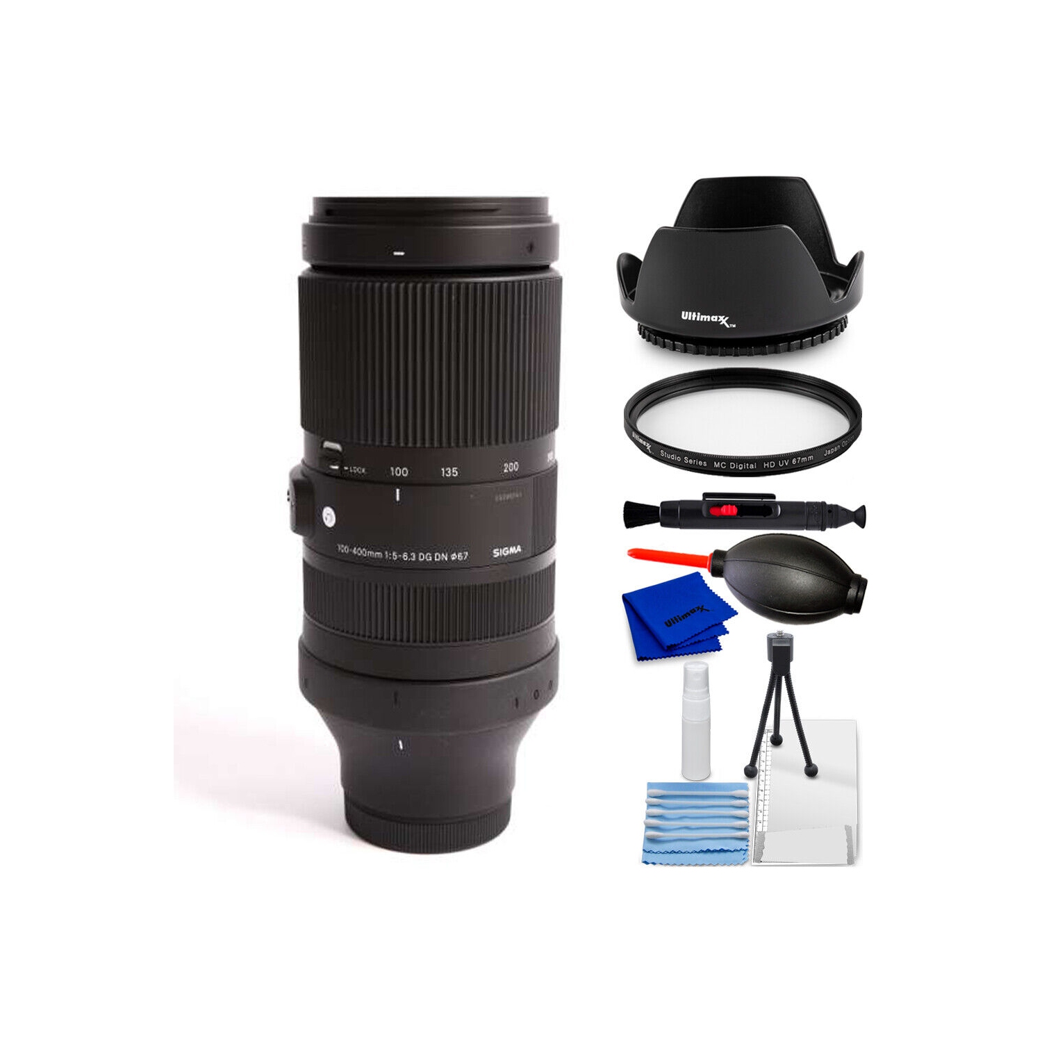 Sigma 100-400mm f/5-6.3 DG DN OS Contemporary Lens for Sony E 7PC Accessory Kit