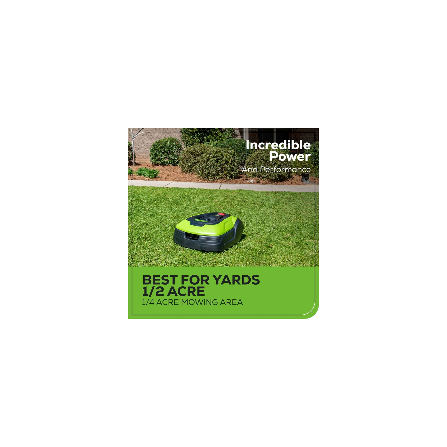 Greenworks Optimow® 1/2 Acre Low Cut - 50 Robotic Lawn Mower, Green
