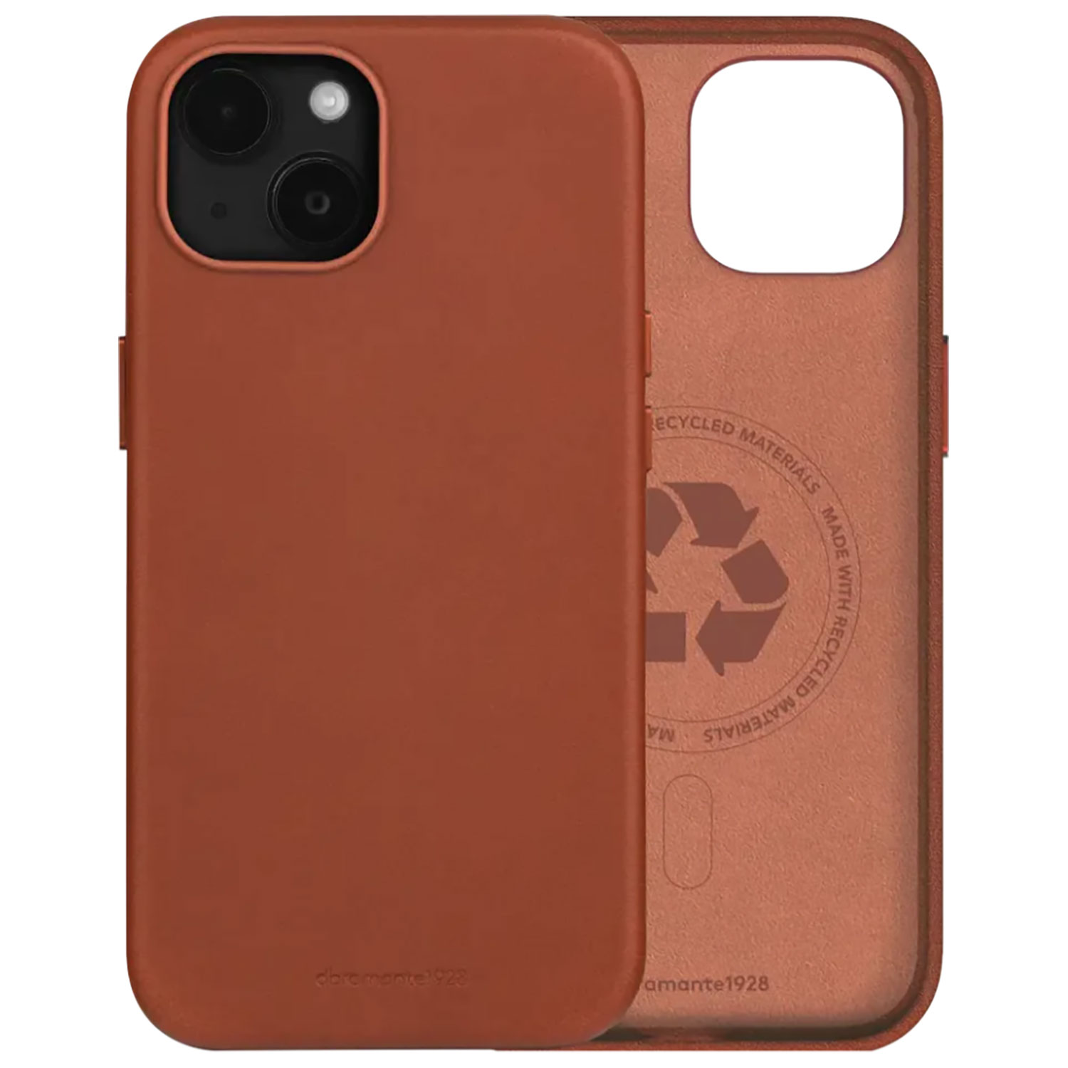 Dbramante1928 Roskilde Full Grain Leather Fitted Hard Shell Case with MagSafe for iPhone 15 - Tan