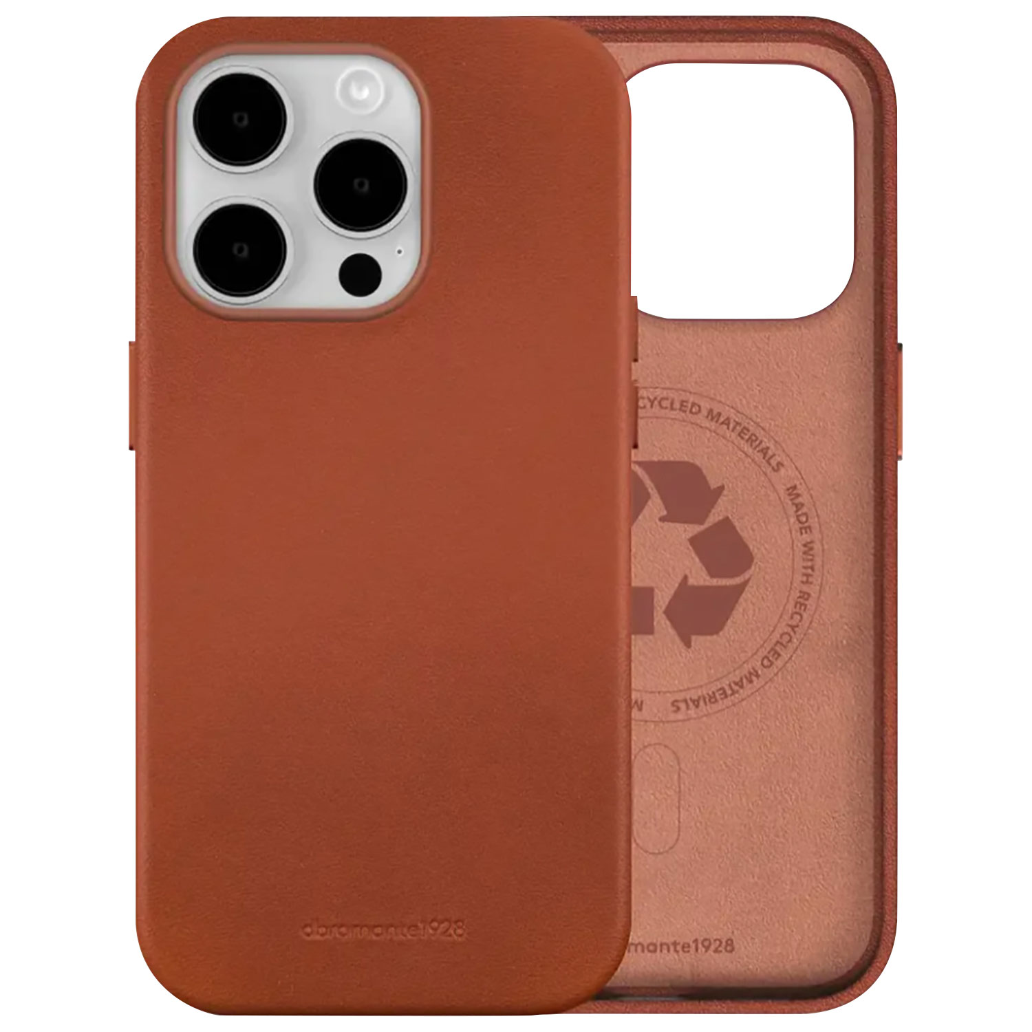 Dbramante1928 Roskilde Full Grain Leather Fitted Hard Shell Case with MagSafe for iPhone 15 Pro - Tan