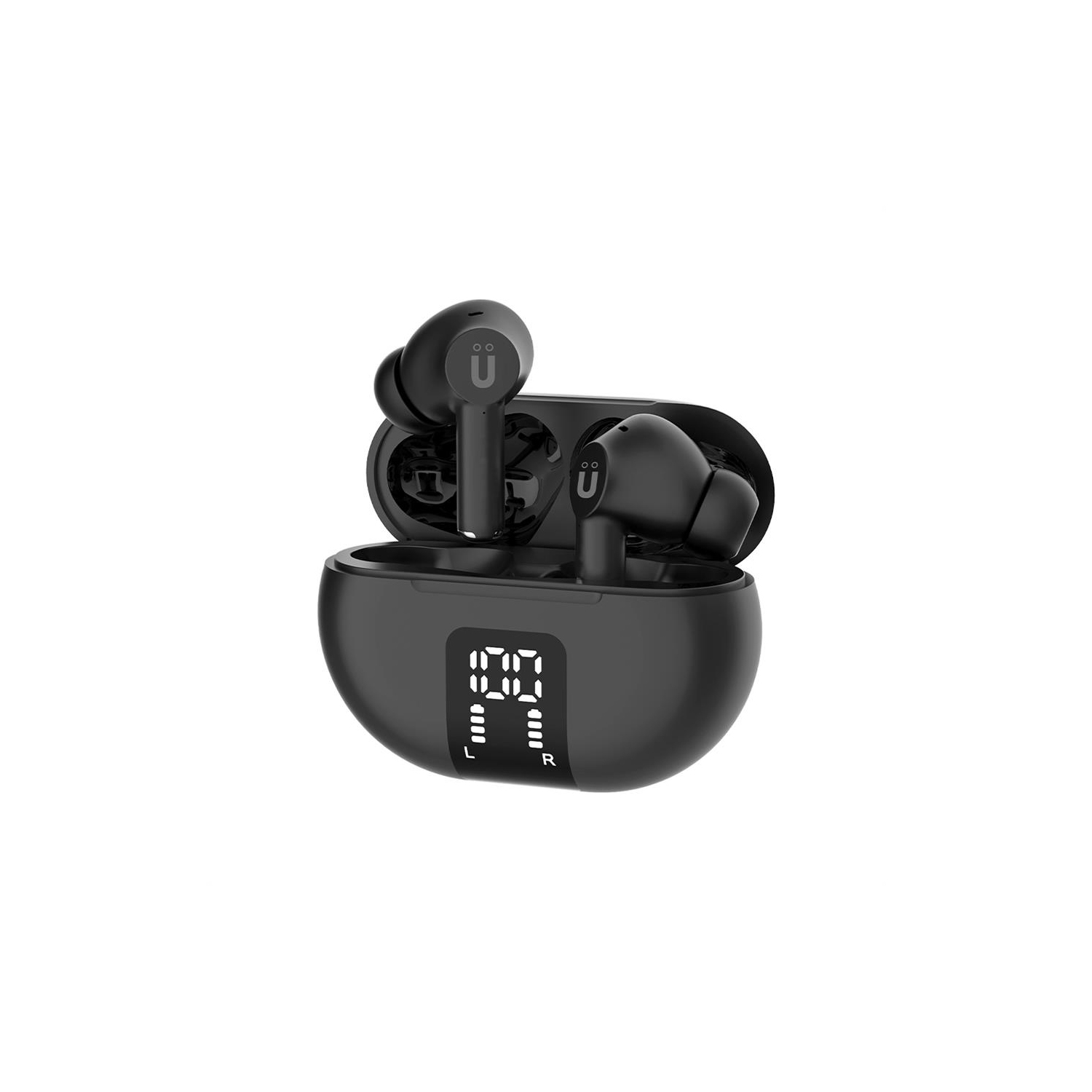 Uolo Pulse Elite 2 True Wireless ANC/ENC [Active Noise & Environmental Noise Cancelling] Bluetooth 5.3, Touch Control, Built in Mic for Phone Call - Black