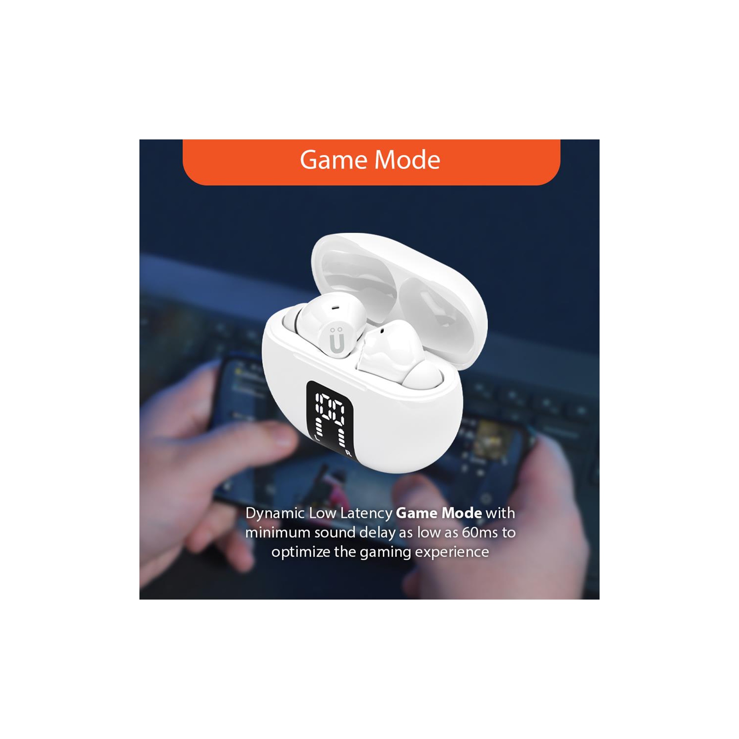 Uolo Pulse Elite 2 True Wireless ANC/ENC [Active Noise & Environmental Noise Cancelling] Bluetooth 5.3, Touch Control, Built in Mic for Phone Call -