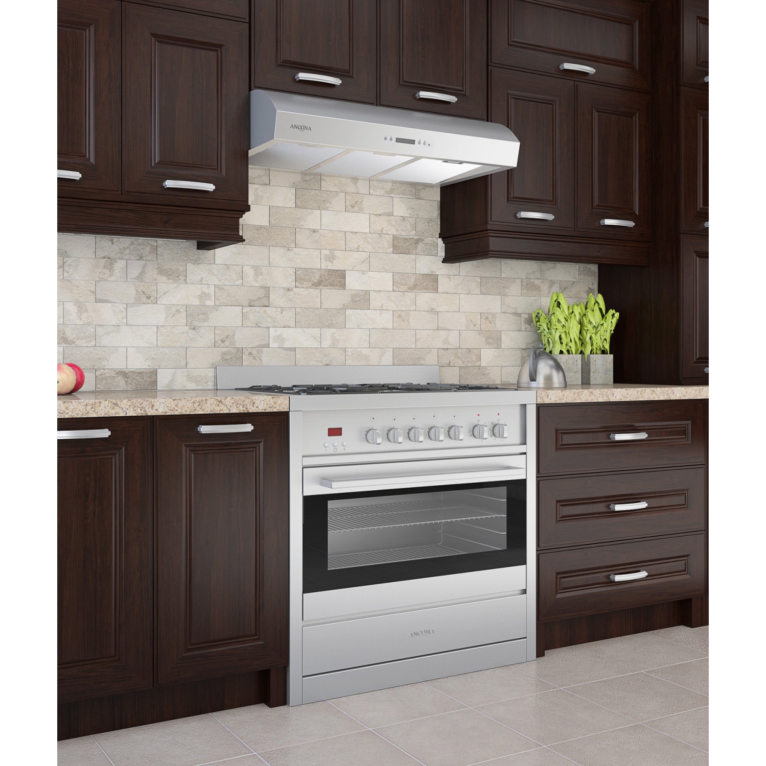 Ancona UC7636 36" Under-Cabinet Range Hood with Night Light in Stainless Steel