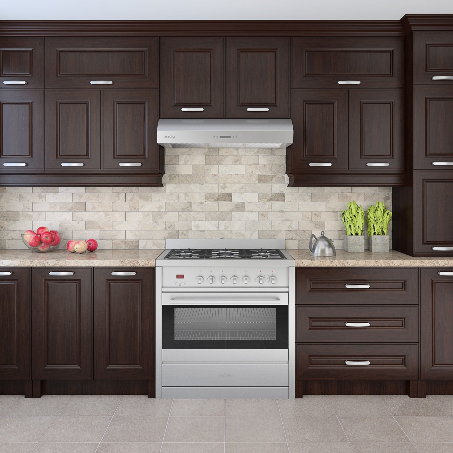 Ancona UC7636 36" Under-Cabinet Range Hood with Night Light in Stainless Steel