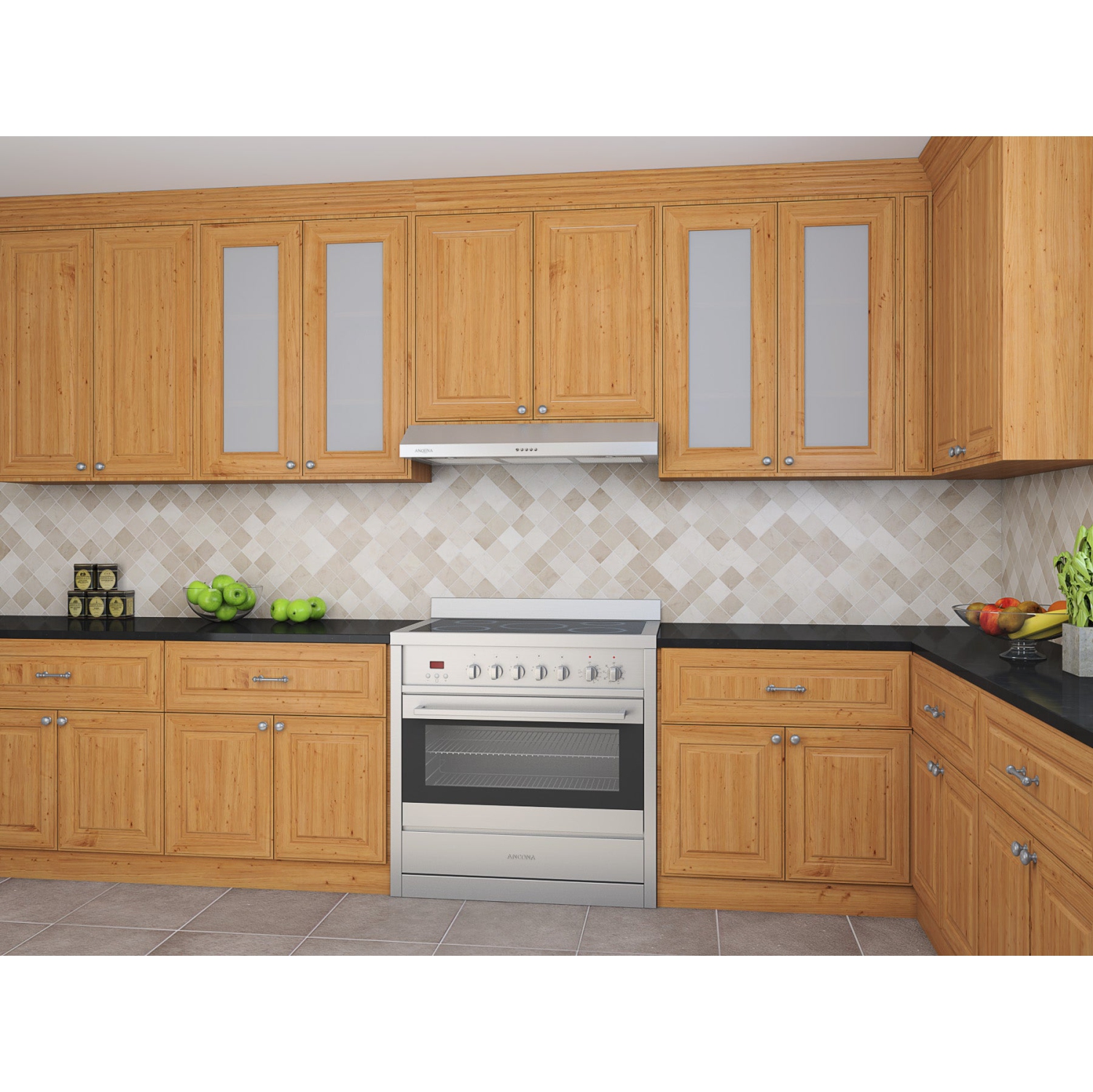 Ancona 36 po. Hotte de cuisinière Slim III en acier inoxydable