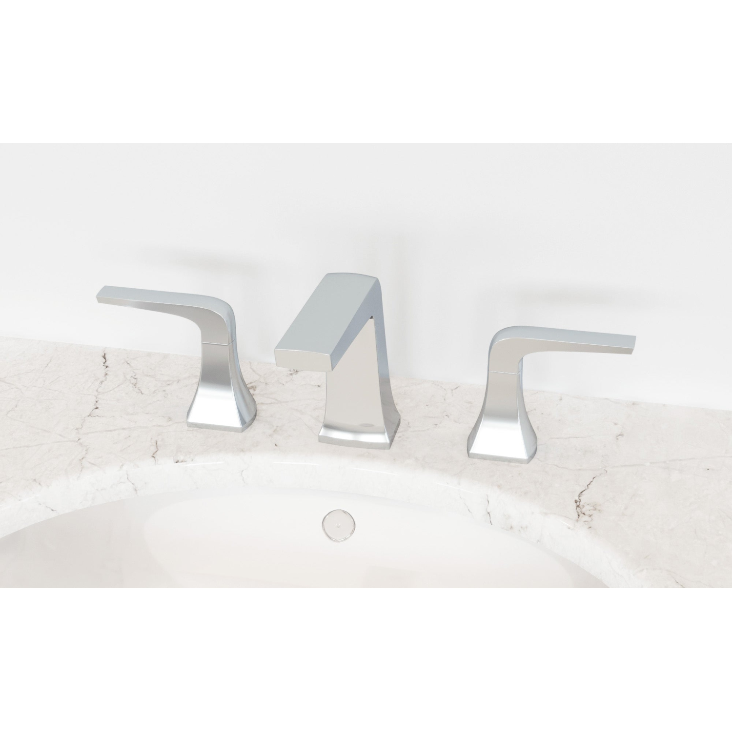 Robinet de salle de bain chromé large Ancona Linea