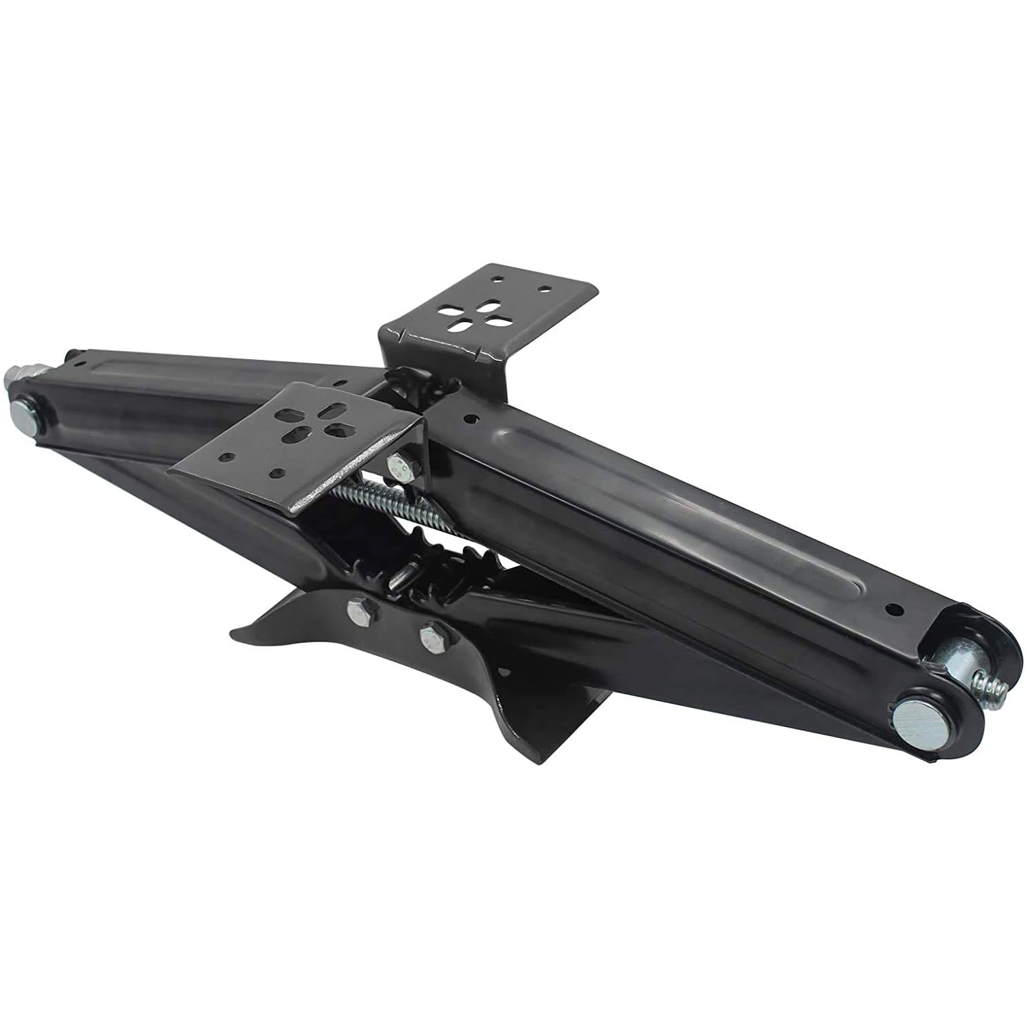 2 Pack of 2 1/4 Ton RV Stabilizer Scissor Jacks, Low Profile Grade 8 Screw Drive, Universal Bolt Plate. With Mounting Screws and Sockets - 64280