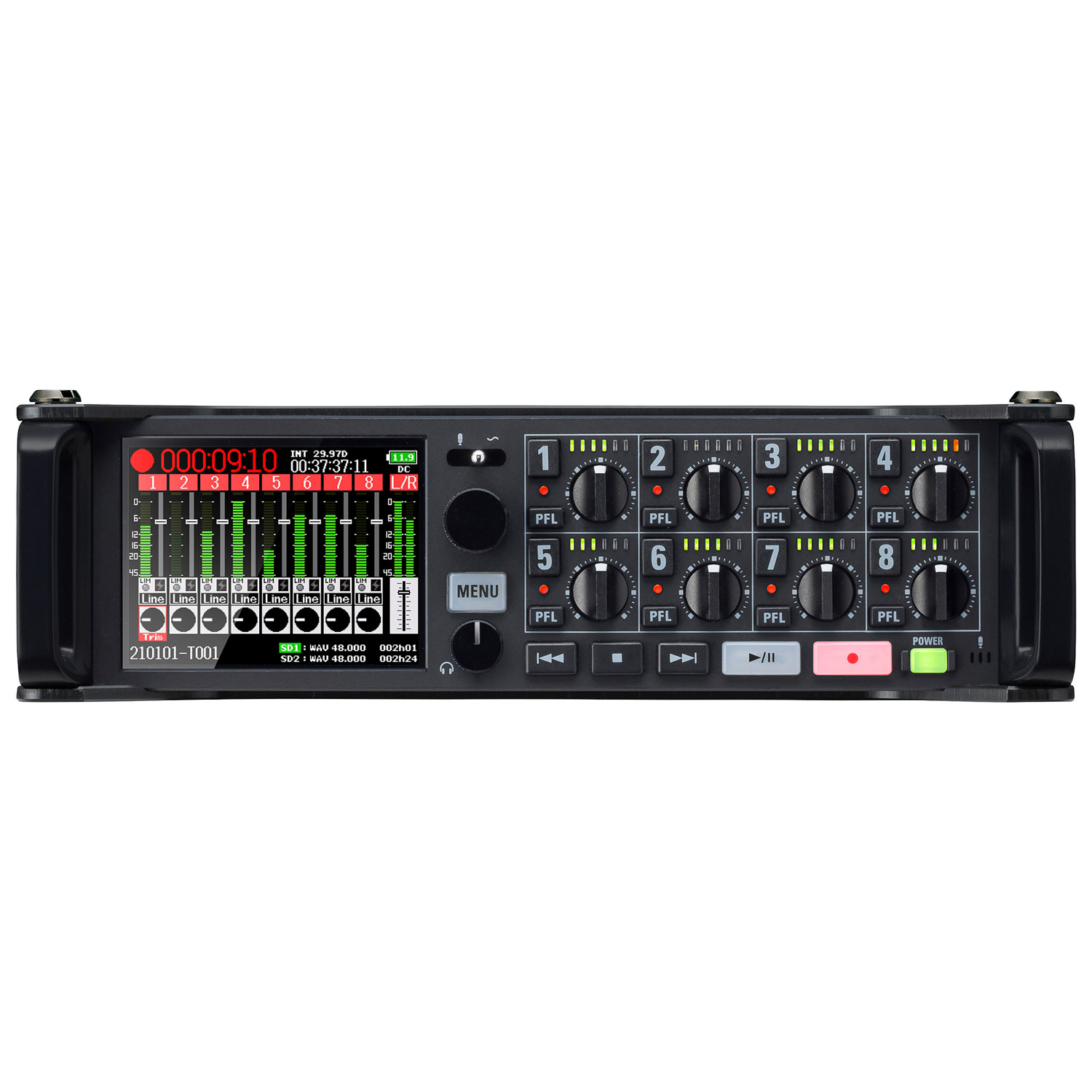 Zoom F8n Pro Professional MultiTrack Recorder (ZF8NPRO) - Grey