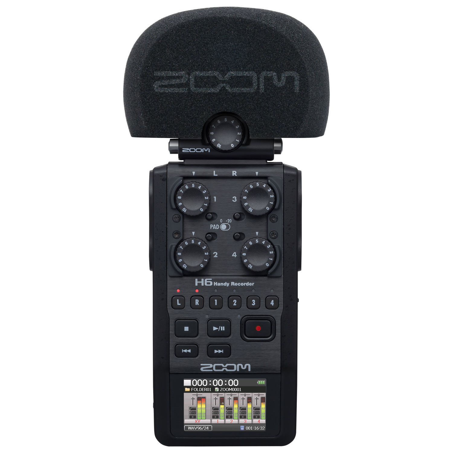 Zoom WSH-6 Foam Windscreen for XYH-6 XY Microphone - Black