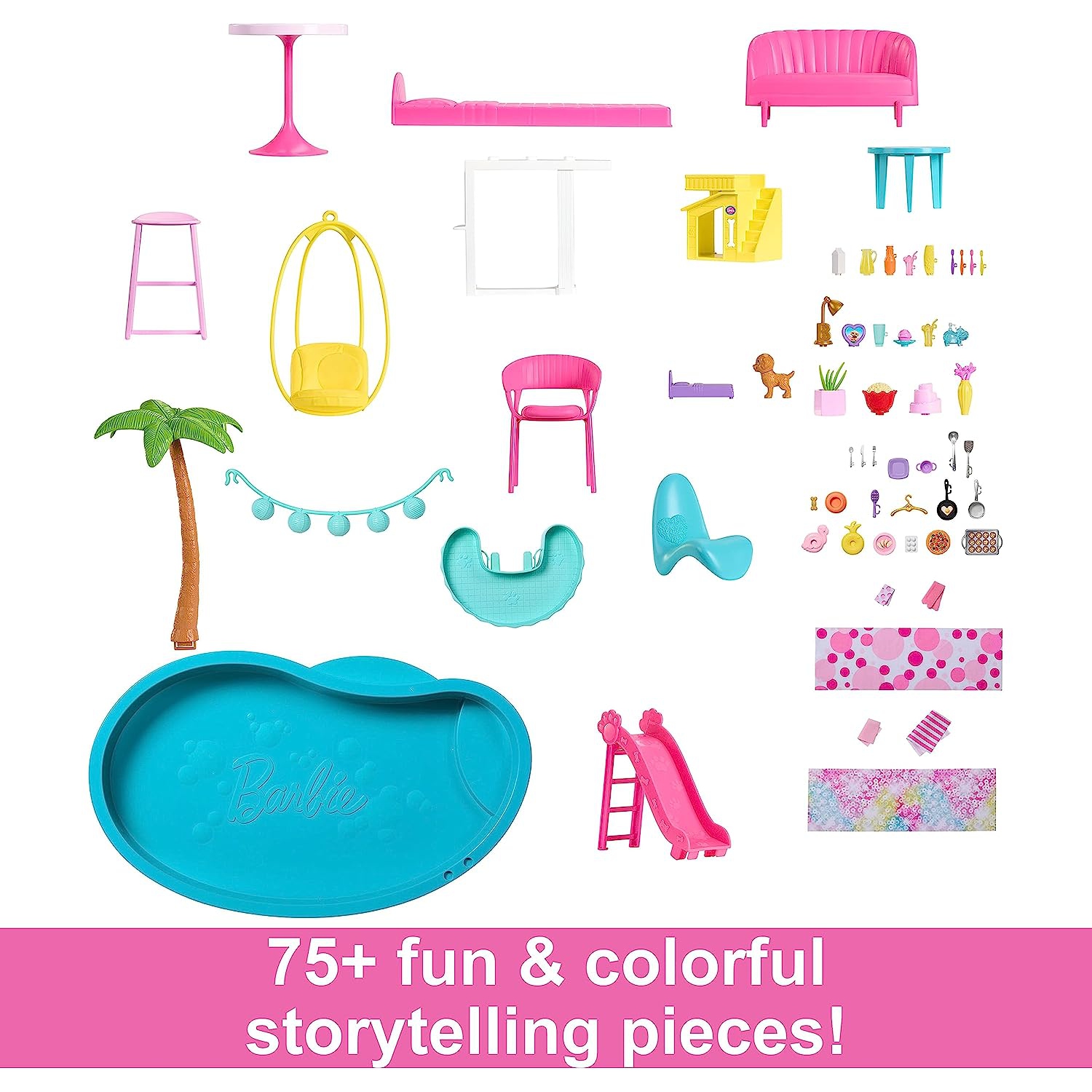 Barbie Dreamhouse 2023, Maison de poupée avec plus de 75 pièces et glissade à 3 étages, Maison de Barbie, ascenseur pour animaux et aires de jeu pour