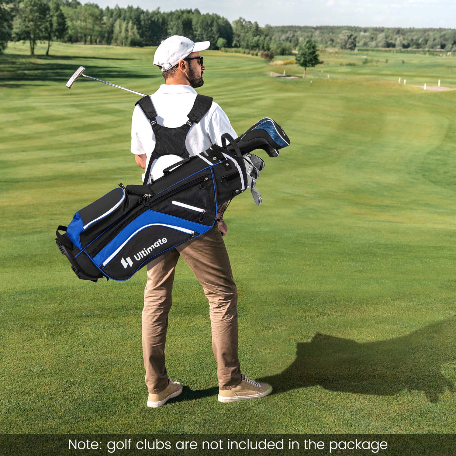 Sac de golf léger de Costway avec séparateurs supérieurs à 14 voies, 6 poches, sac isotherme, auvent