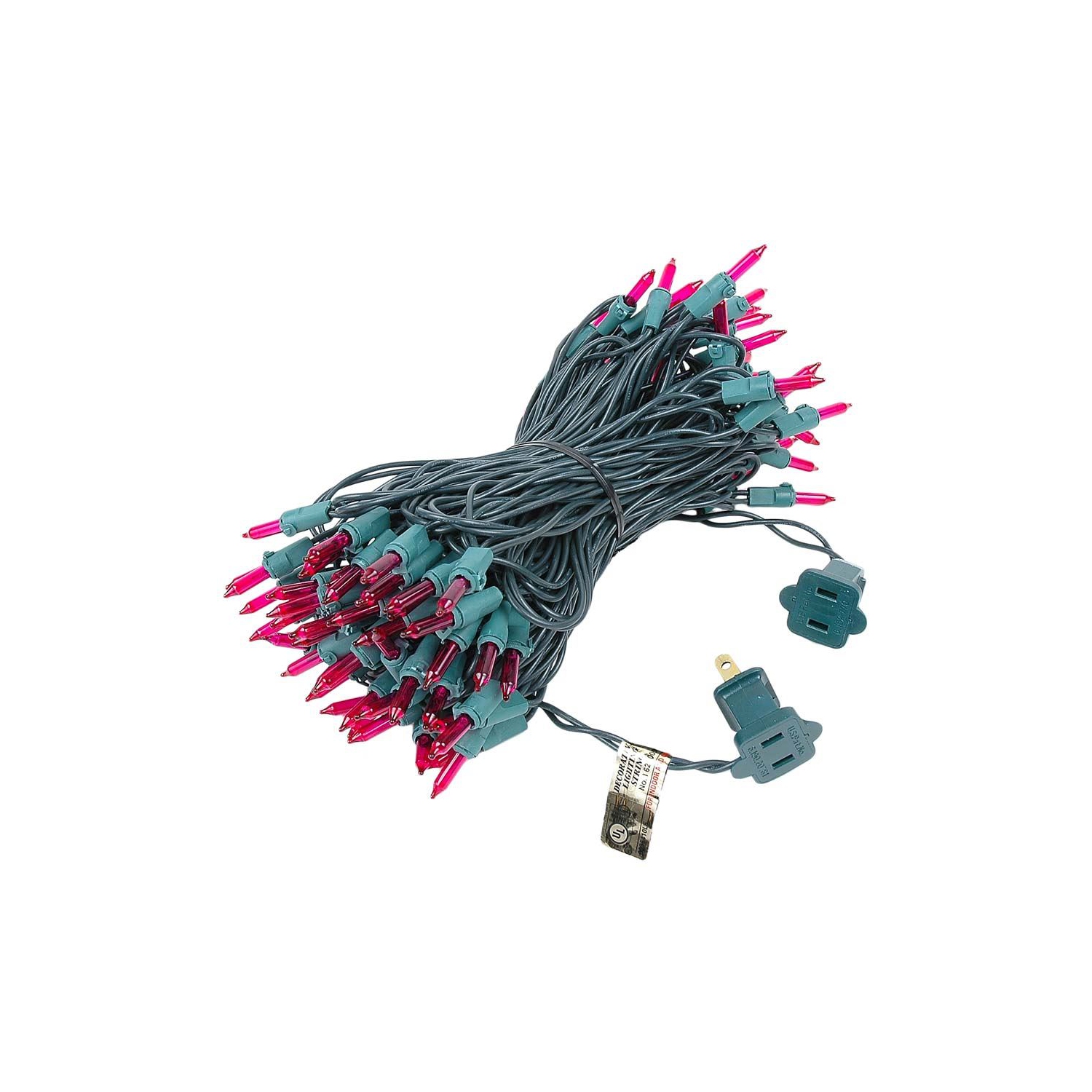 Lumières de Noël de fantaisie de 50 pi, 100 mini lumières de Noël, fil vert, lumière de Noël traditionnelle vert rétro, espacement de 6&nbsp;po,