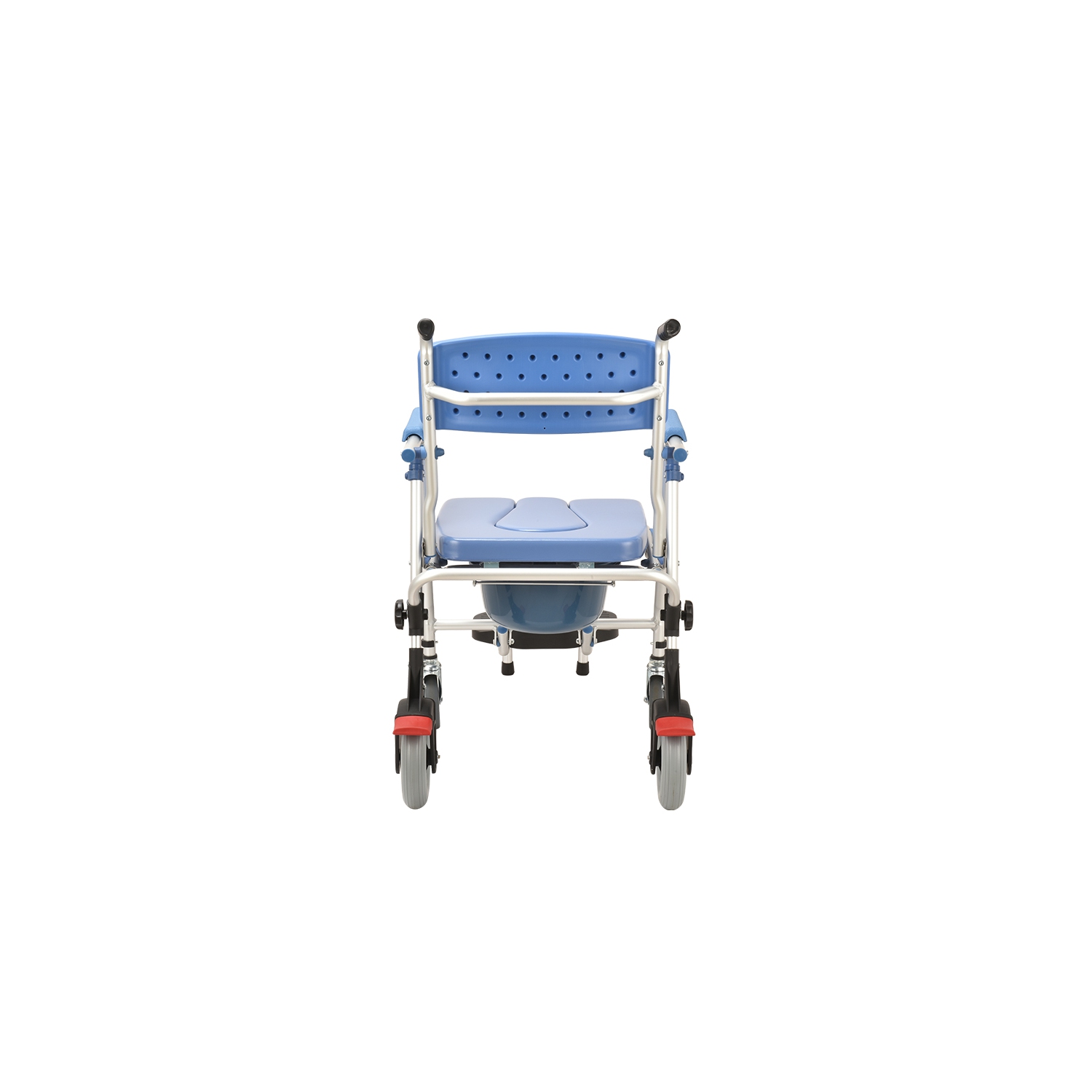 Medical commode wheelchair One button Folding commode chair toilet Shower Chair use as mobile toilet travel friendly easy to fold