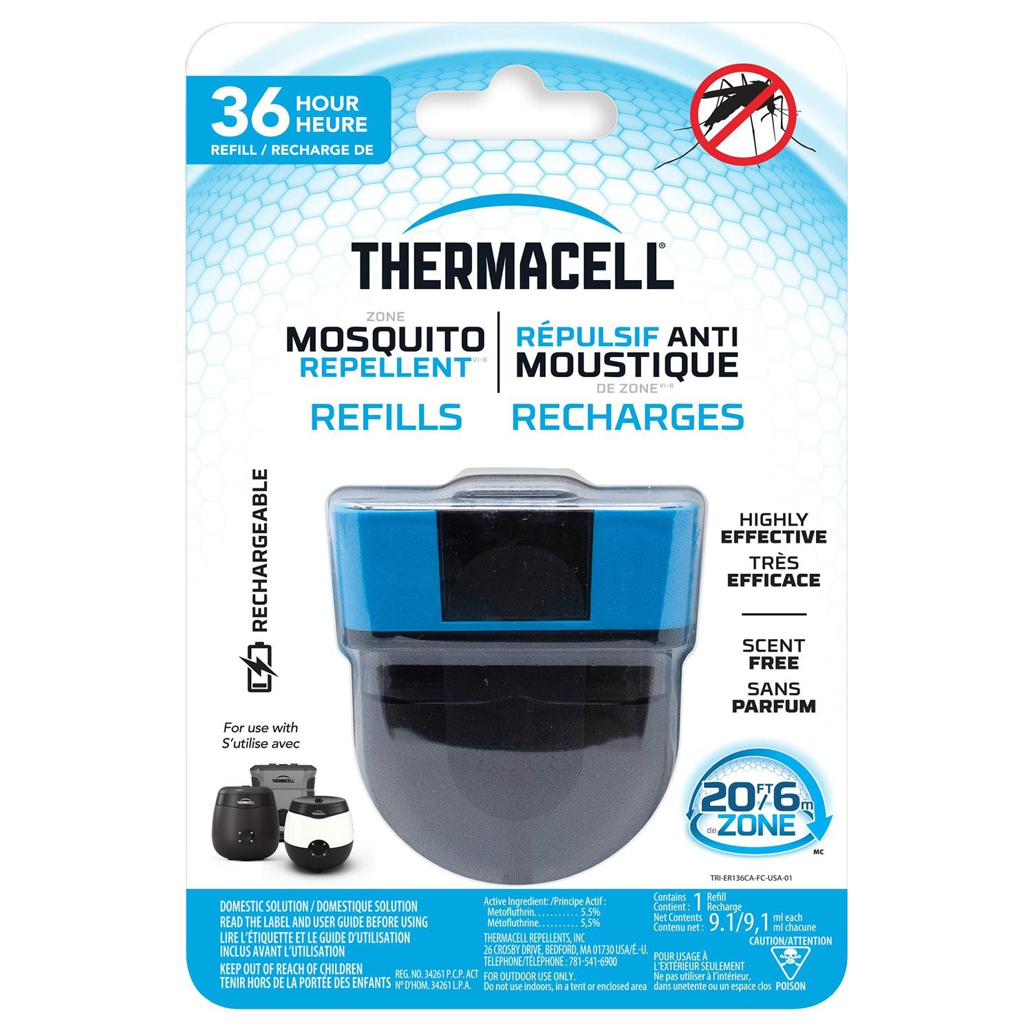 Thermacell Rechargeable Mosquito Repellent Refills - 36 Hours