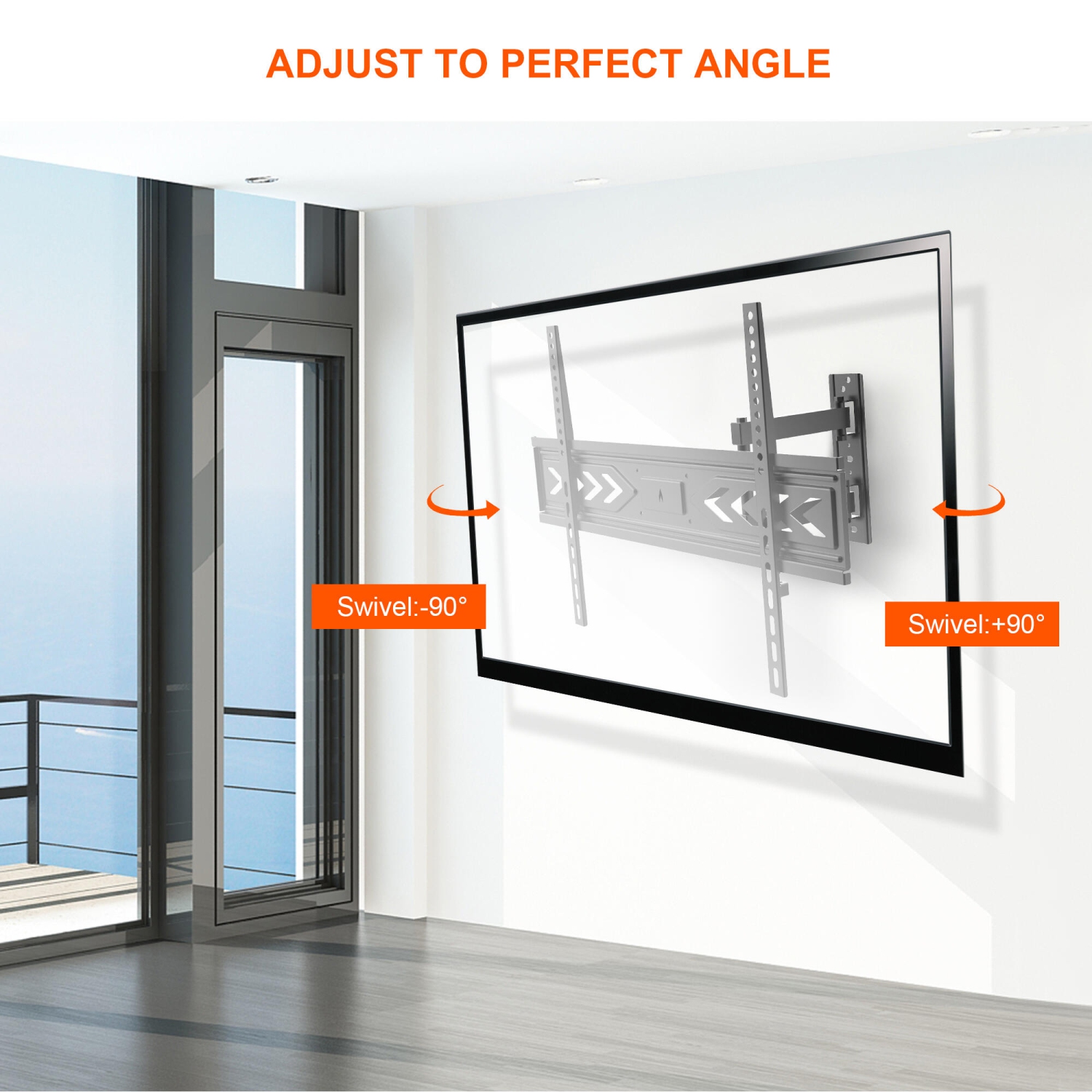 Full Motion Articulating TV Wall Mount for 37-70 inch TVs ,TV Mounts Holds up to 77lbs and Max VESA 600 x 400mm