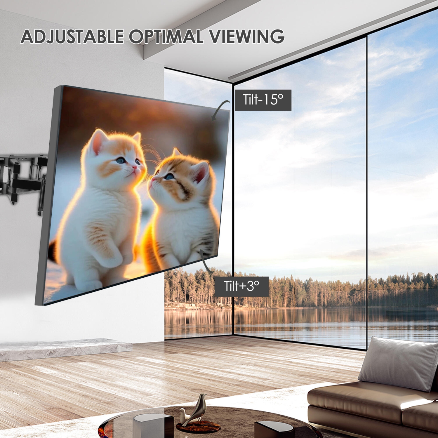 26-55in Full Motion TV Mounts with Dual Articulating Arm, TV Wall Mount Bracket Holds up to 88lbs and Max VESA 400 x 400mm