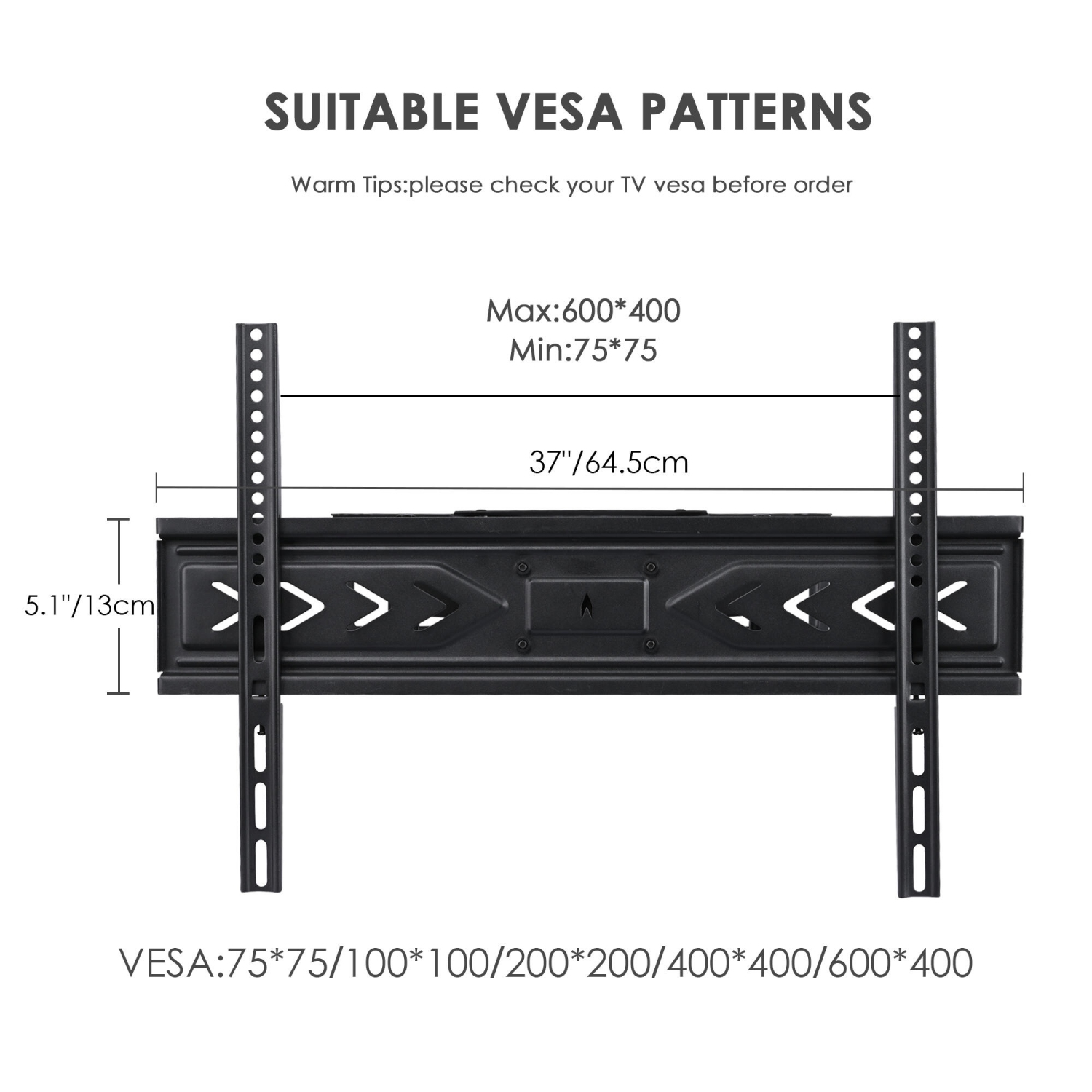 37-70 inch Full Motion TV Wall Mount with Articulating Dual Support 6-Arms Holds up to 88lbs and Max VESA 600 x 400mm