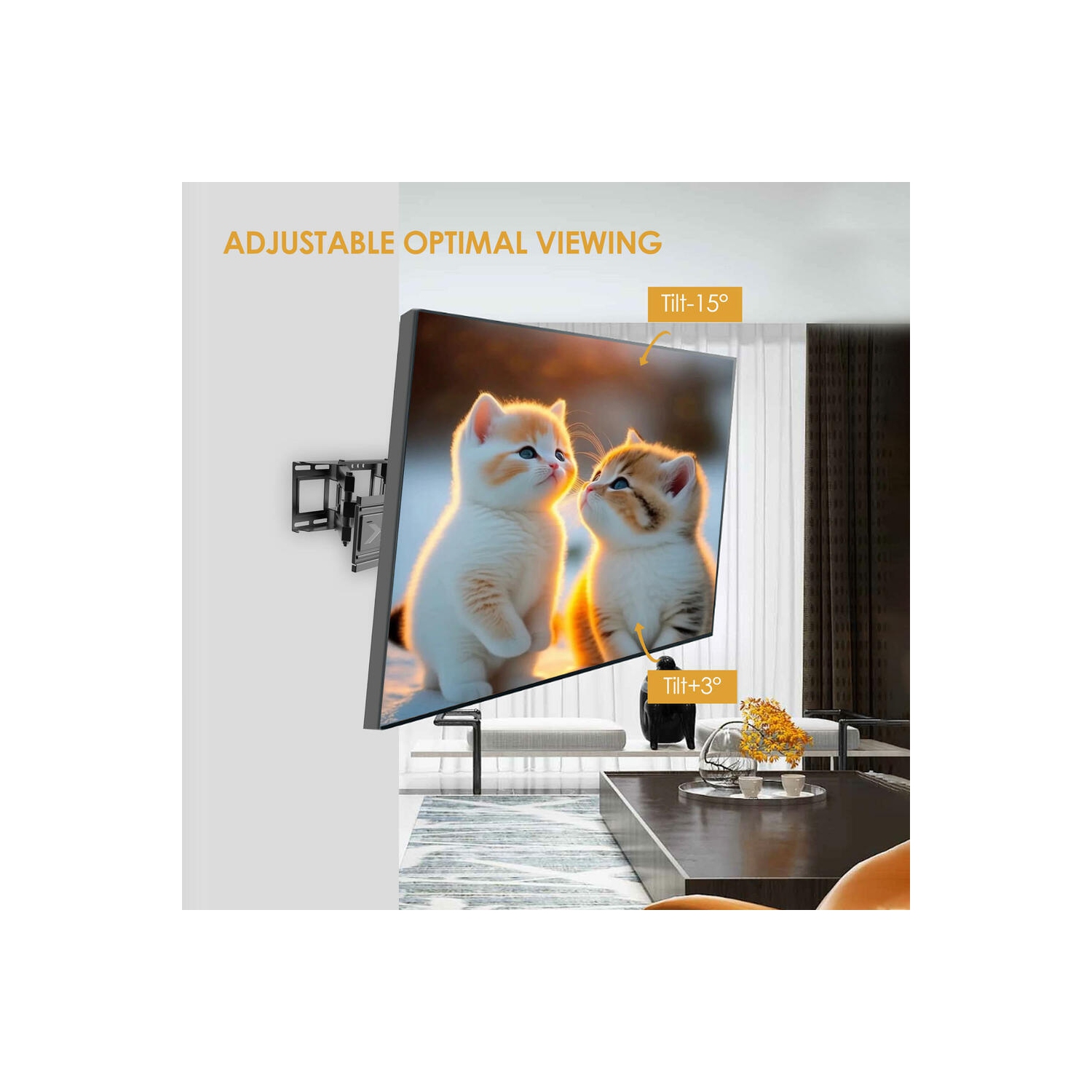 37-70 inch Full Motion TV Wall Mount with Articulating Dual Support 6-Arms Holds up to 88lbs and Max VESA 600 x 400mm