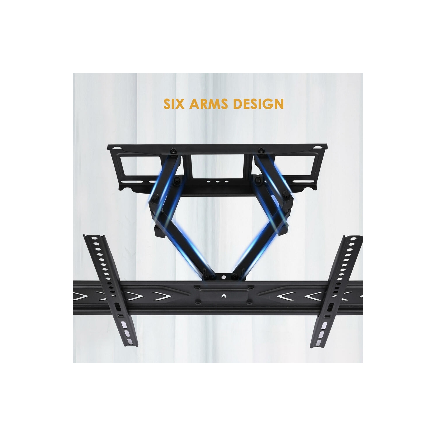 37-70 inch Full Motion TV Wall Mount with Articulating Dual Support 6-Arms Holds up to 88lbs and Max VESA 600 x 400mm