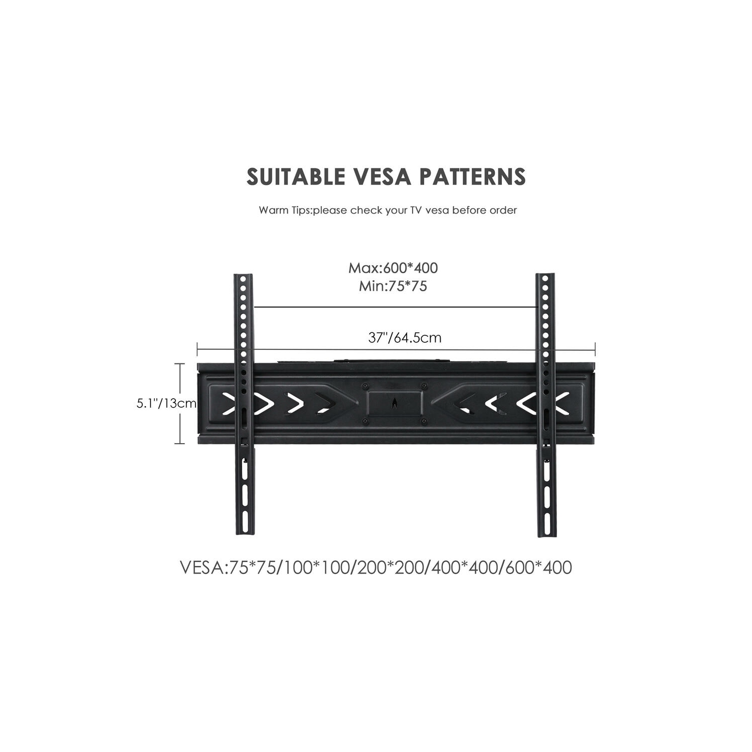 37-70 inch Full Motion TV Wall Mount with Articulating Dual Support 6-Arms Holds up to 88lbs and Max VESA 600 x 400mm