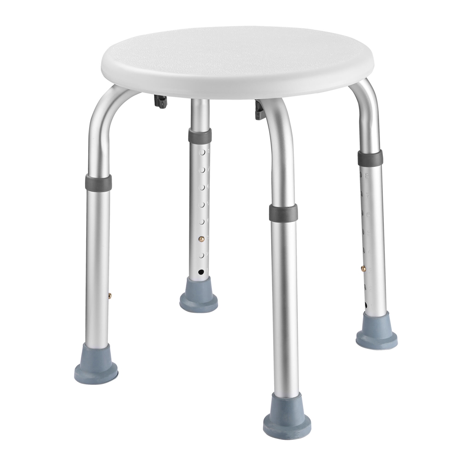 Chaise de douche à hauteur réglable à 8 niveaux, tabouret de douche de bain pour douche intérieure avec pieds en caoutchouc stables, pieds