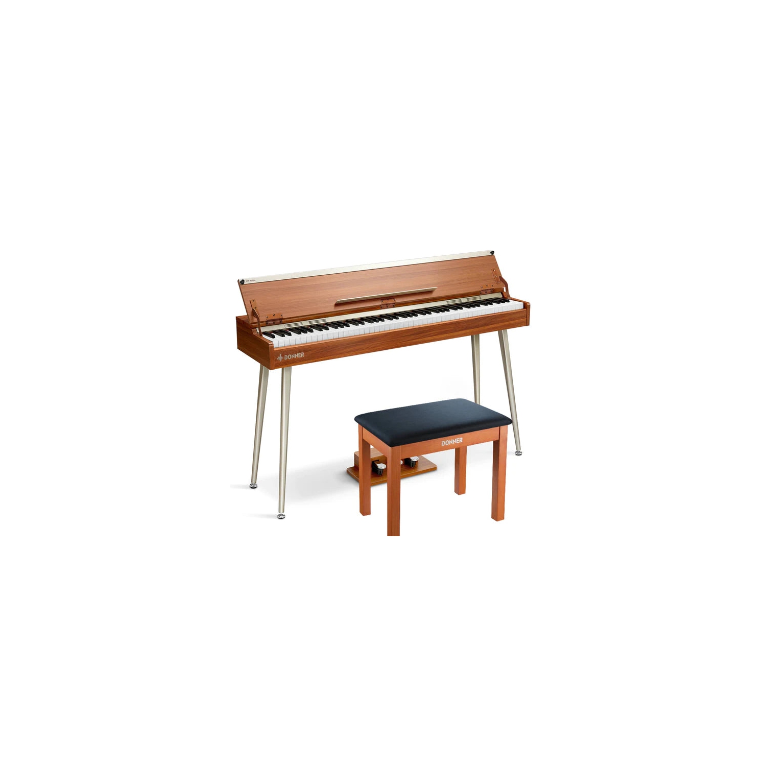 Piano numérique vertical en bois à 88 touches lestées DDP-80 PLUS DE Donner avec couvercle de piano à 3 pédales