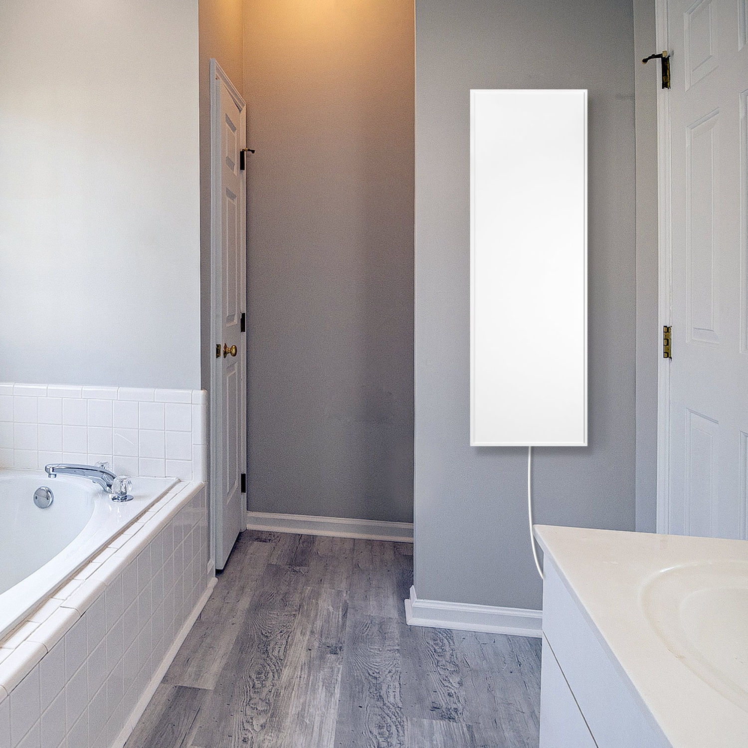 Warmlyours – radiateur à panneau radiant Ember Flex blanc, enfichable ou câblé 300 W, 35 x 12 po