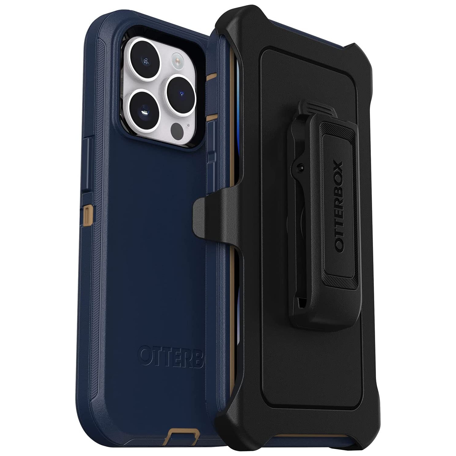 OtterBox Defender Screenless Series Case & Belt Clip Holster for iPhone 14 Pro, Blue