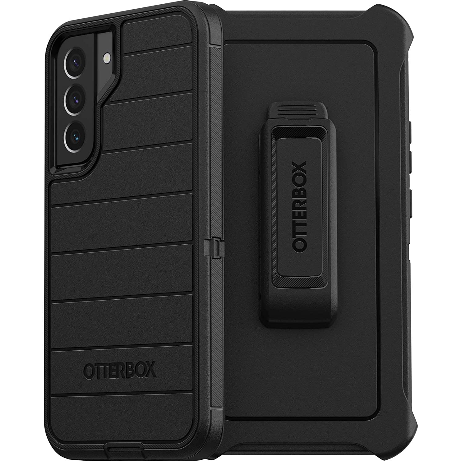 OtterBox Defender Rugged Case & Belt Clip/Stand for Samsung Galaxy S22 Plus, Black
