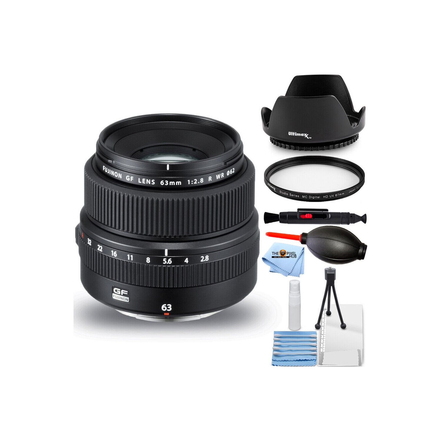 Objectif XF R WR 600018250&nbsp;mm f/2,8 GF 63&nbsp;mm de FUJIFILM - Ensemble d'accessoires 7PC