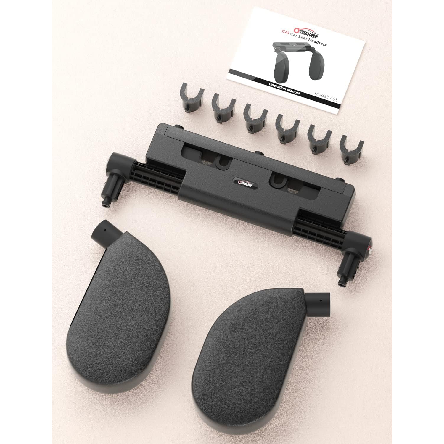 Car Seat Headrest Pillow, Detachable headrest for car Travel, Adjustable 180 Degree Head Resting Pillow for Kids Adults