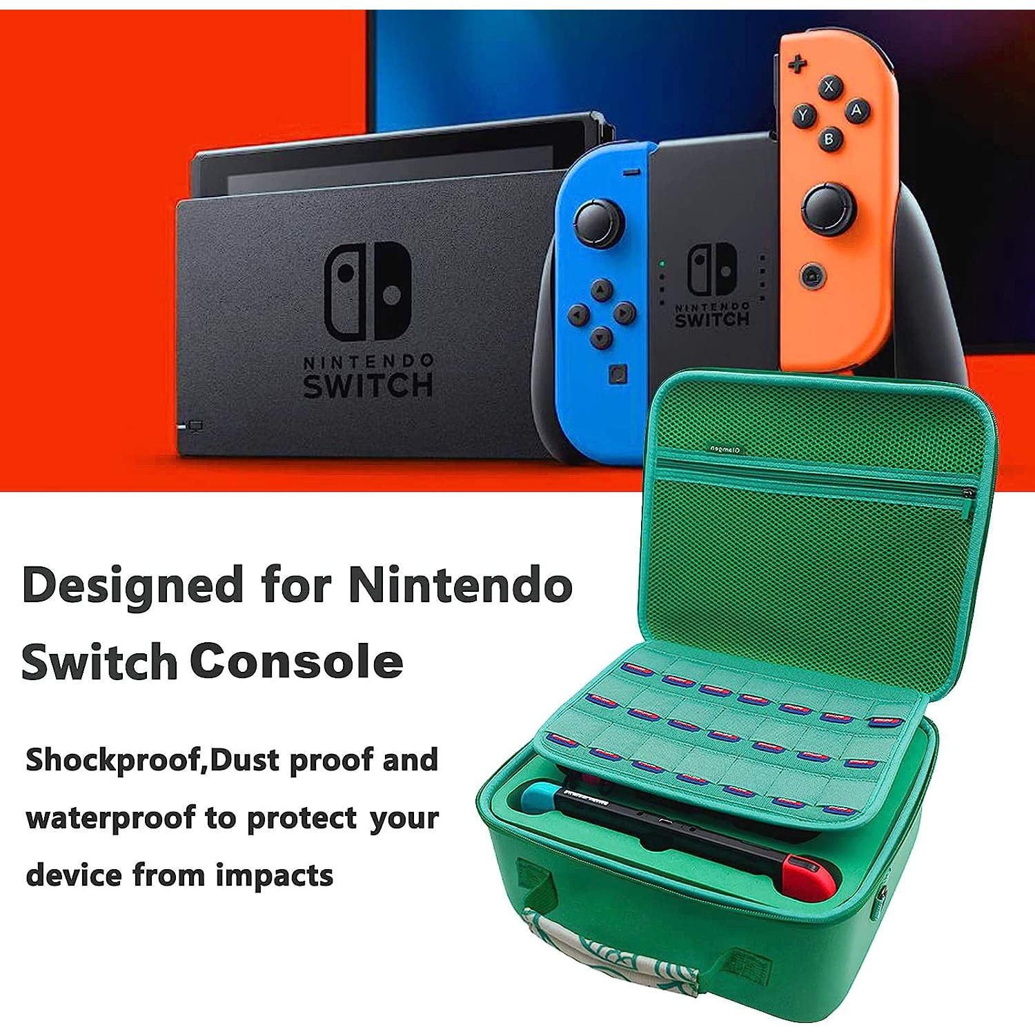 Étui de transport pour Nintendo Switch/Switch DELO, sac messager rigide portatif de voyage tout protecteur à doublure douce 21 jeux pour Switch