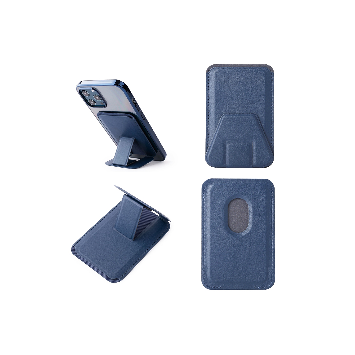 Étui-portefeuille MagSafe avec support pour carte de téléphone étui en cuir magnétique pour iPhone 14 13 12 Pro Max dos avec béquille