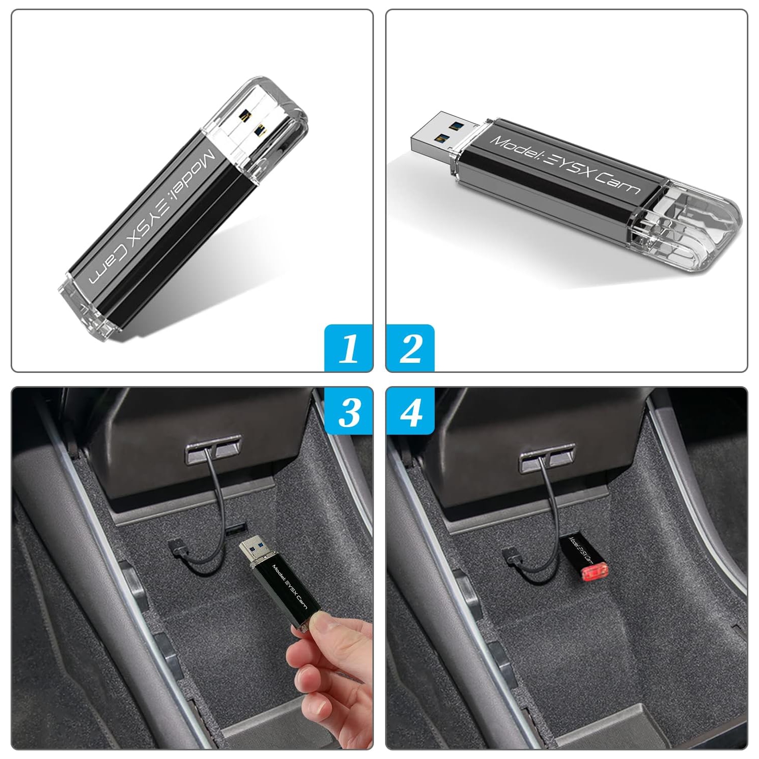 Dashcam Flash Drive for Tesla Model Y/3/S/X Sentry Mode Pre-Configured, Fast, SLC USB Drive for Tesla Model 3/S/X/Y - 32 GB