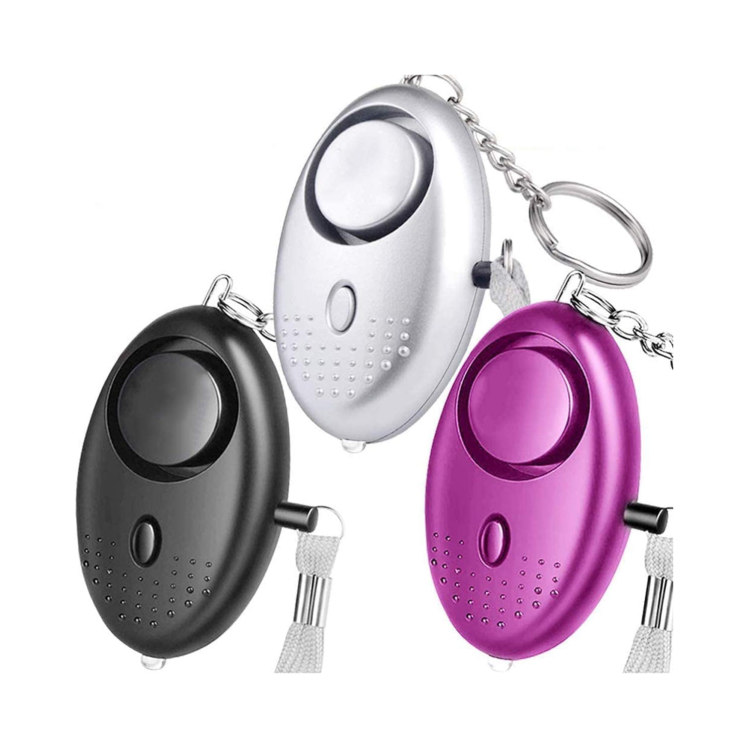 Alarme personnelle d'urgence, paquet de 3 porte-clés de sirène personnelle 140dB avec lumières DEL, hommes, femmes, enfants, personnes âgées alarme