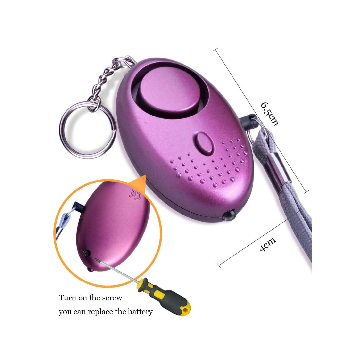 Alarme personnelle d'urgence, paquet de 3 porte-clés de sirène personnelle 140dB avec lumières DEL, hommes, femmes, enfants, personnes âgées alarme