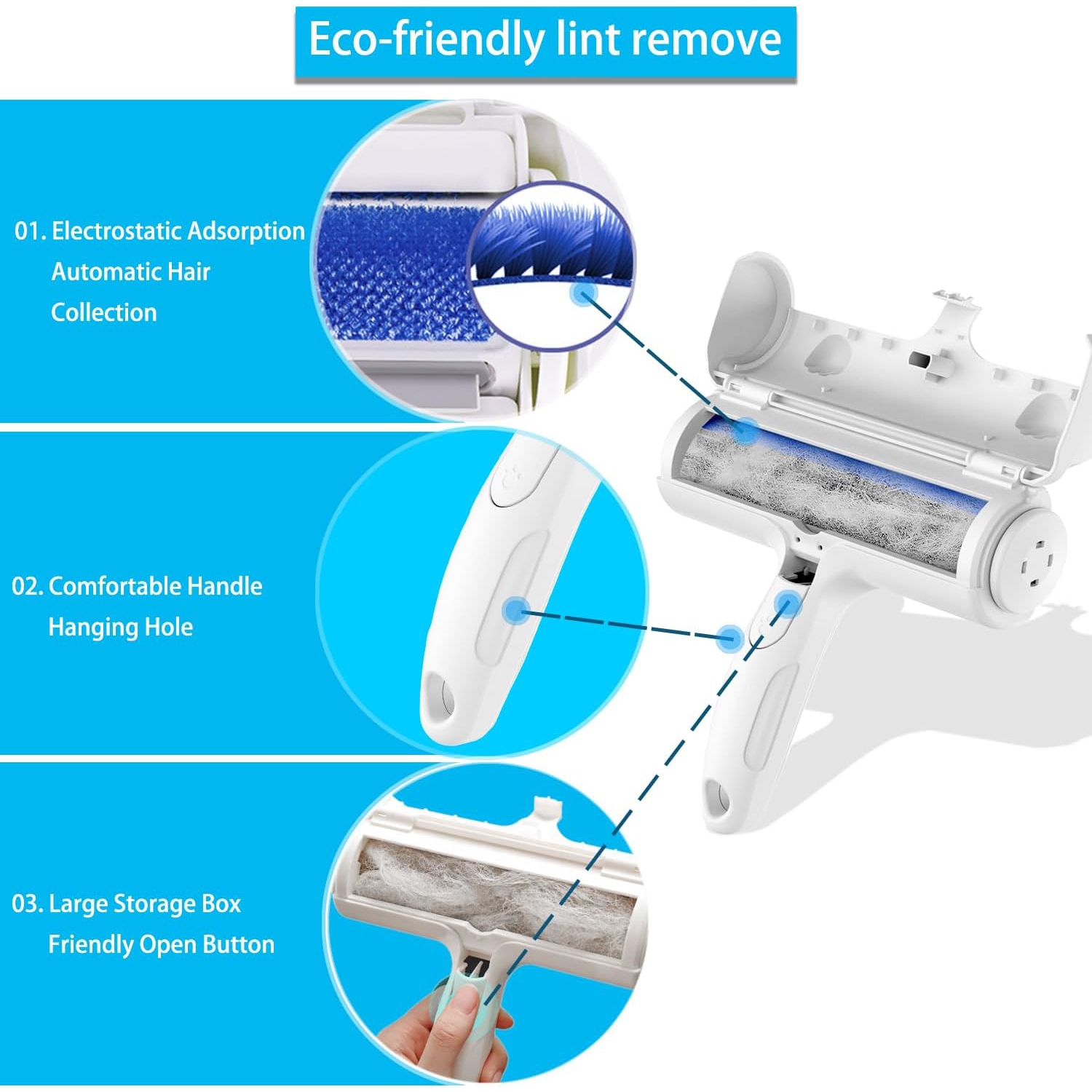 Reusable Pet Hair Remover Roller – Effortless Fur Removal for Dogs & Cats on Carpets, Furniture, Clothes, Bedding & More