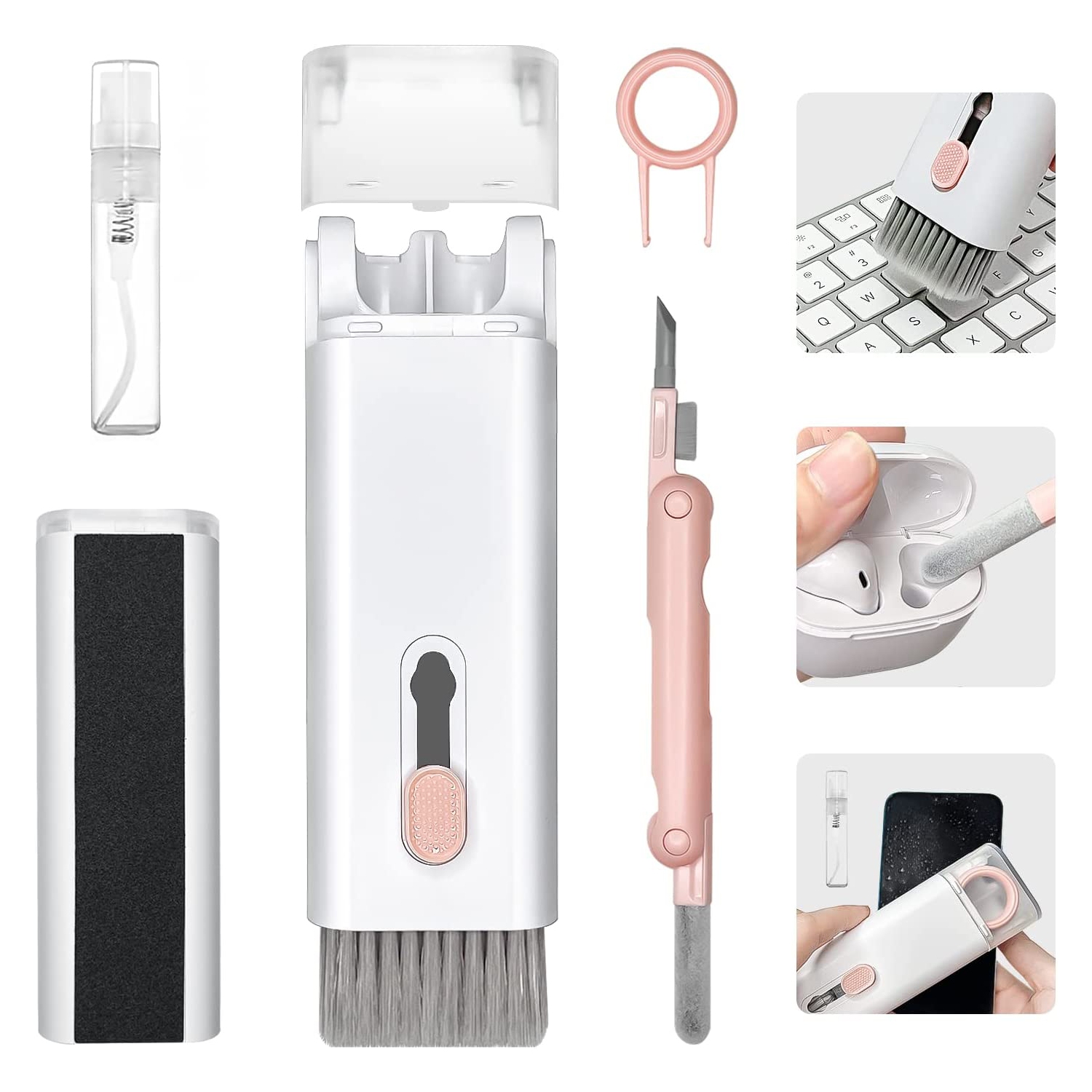 7 in 1 Electronic Cleaner Kit, Keyboard Cleaner Kit, Cleaning Pen for Airpods Pro, Multifunctional Cleaning Kits fit for Keyboards, Cell Phones,